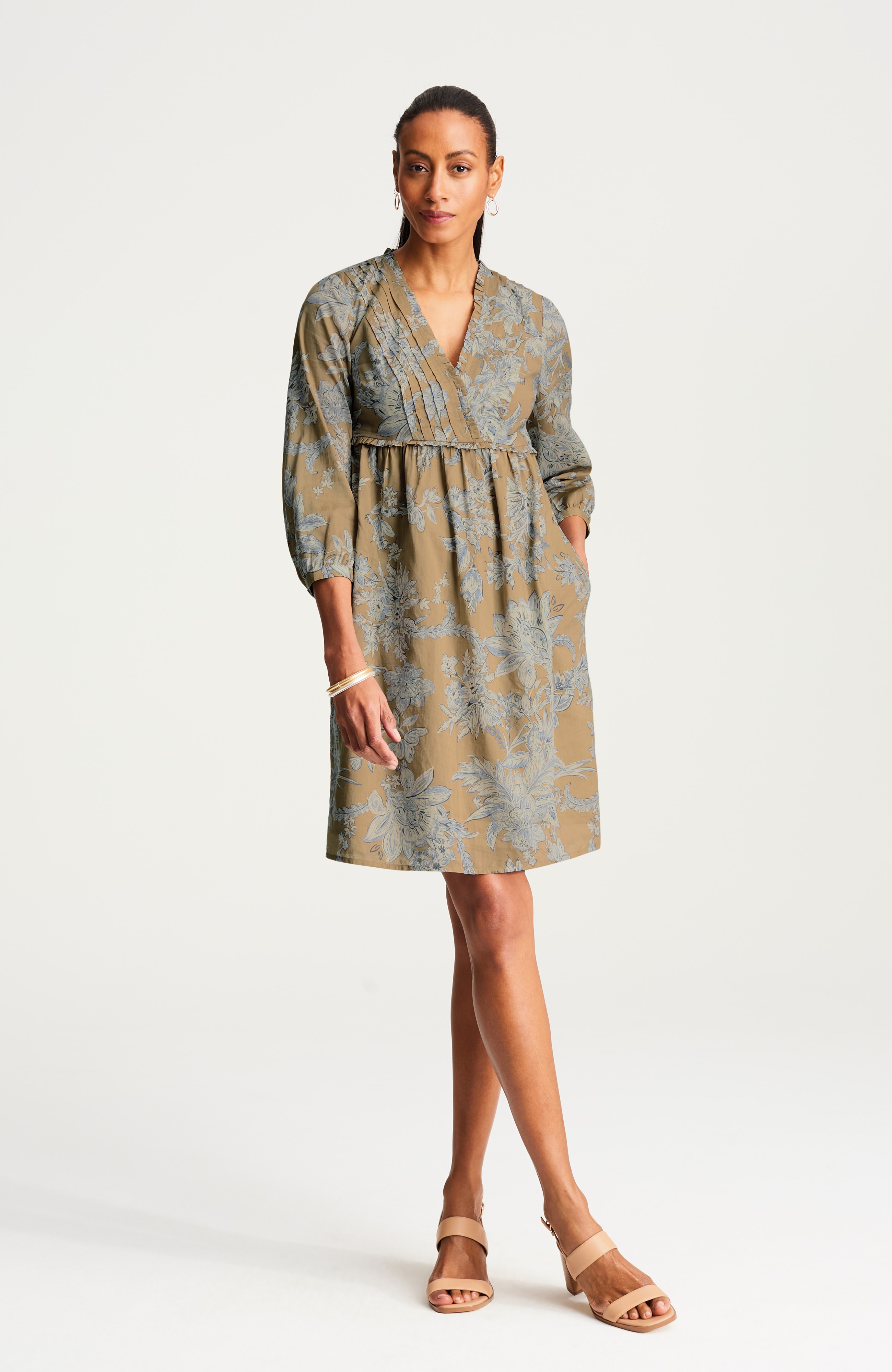 cotton voile ruffled dress
