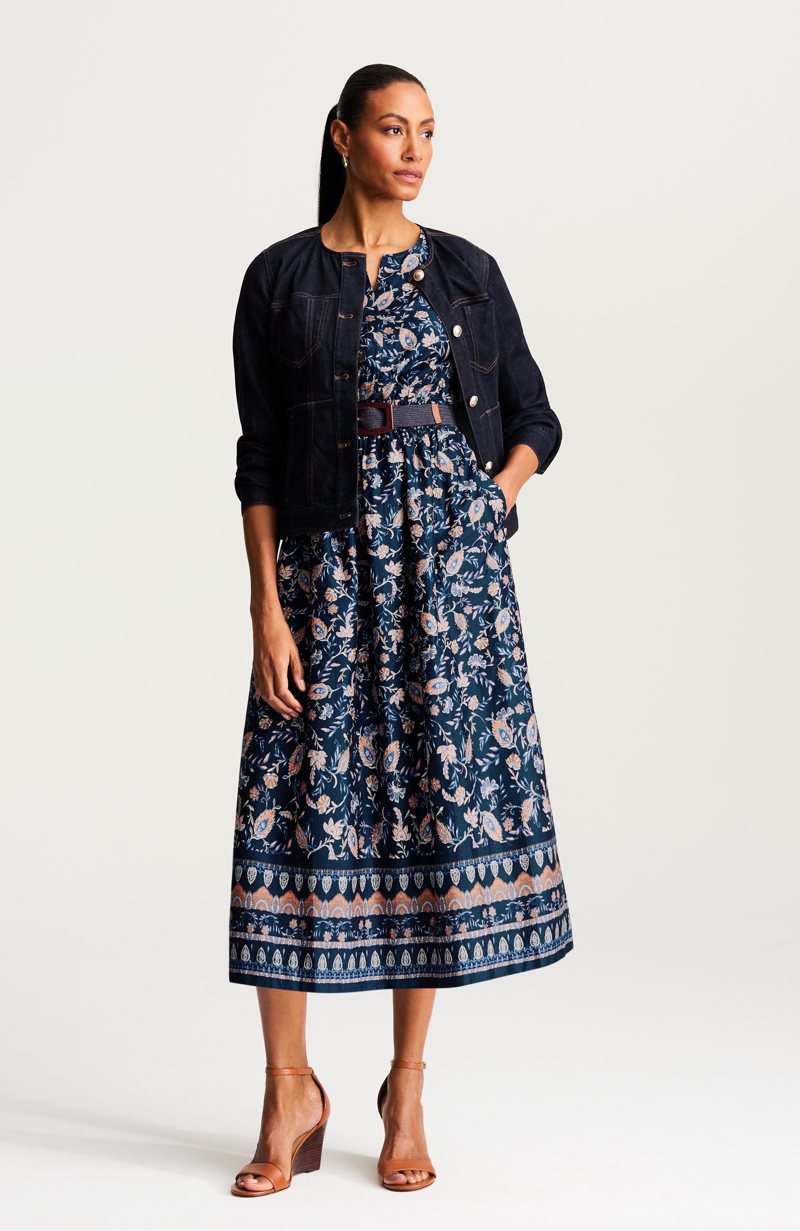 flutter-sleeve midi dress