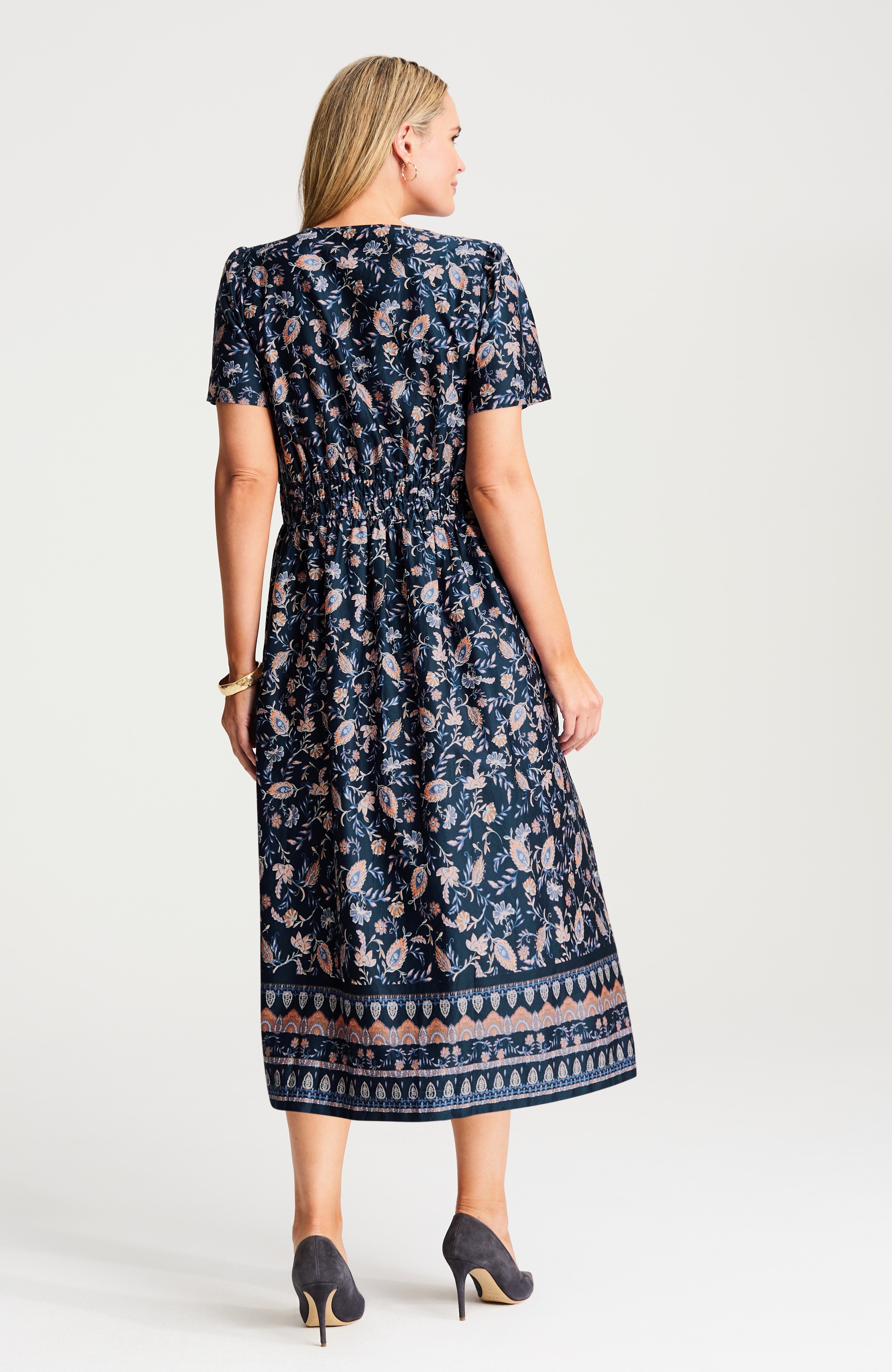 flutter-sleeve midi dress