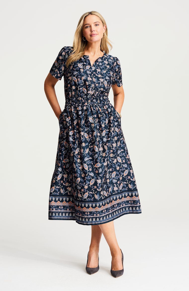 Flutter-Sleeve Midi Dress | JJill Flutter-Sleeve Midi Dress | JJill