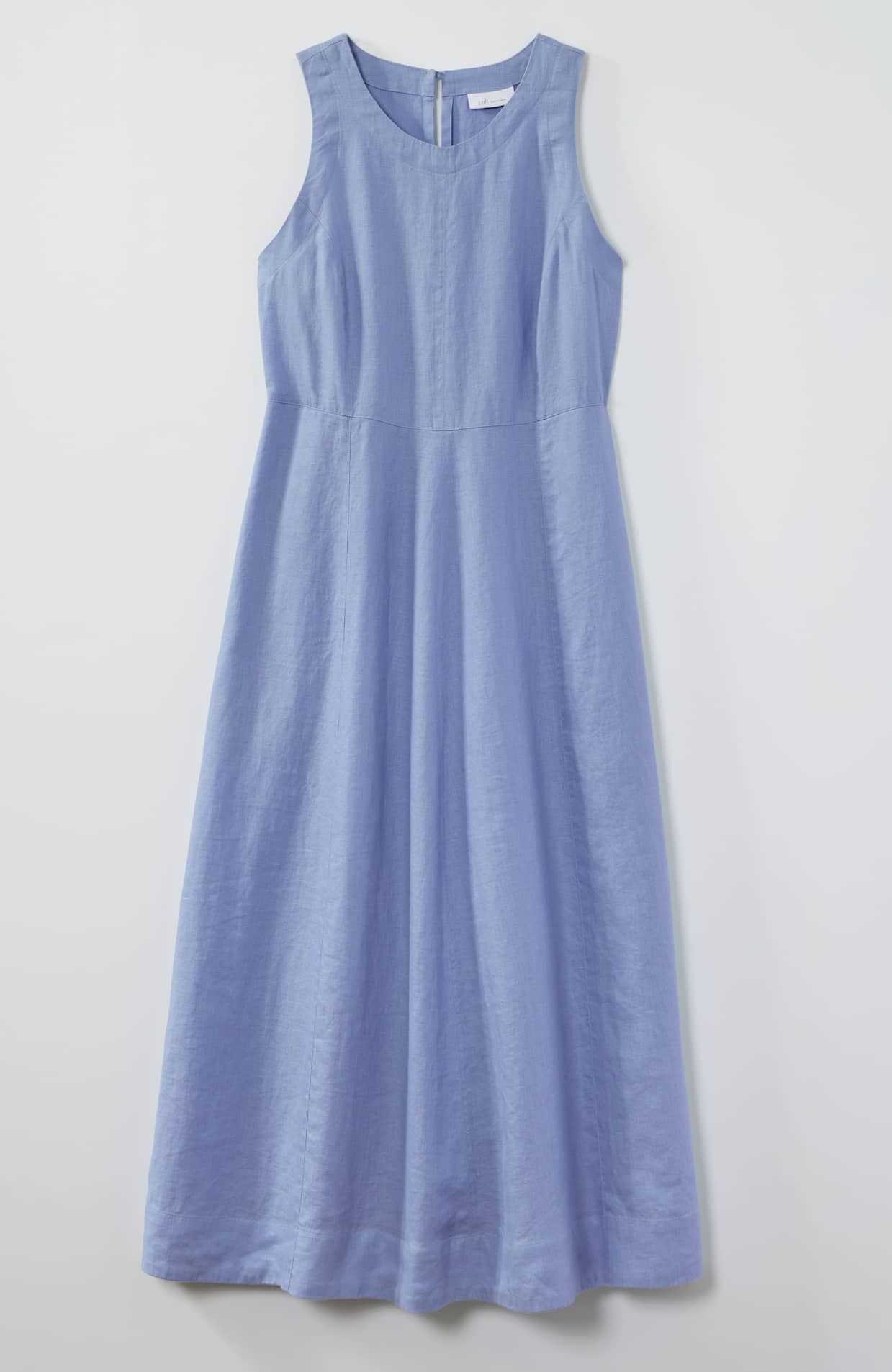 LINEN FIT-AND-FLARE MIDI DRESS | JJill
