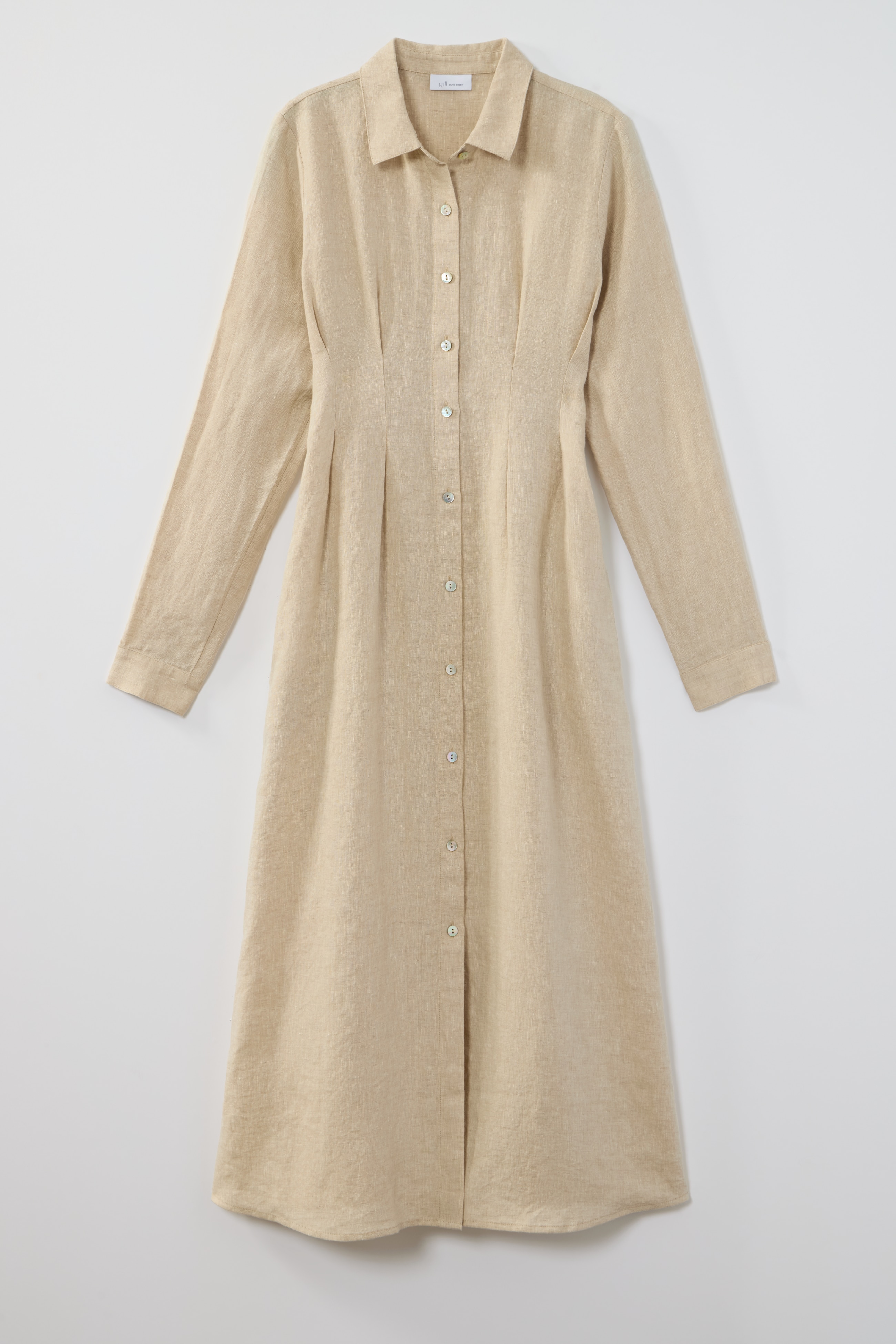 linen midi dart-waist dress