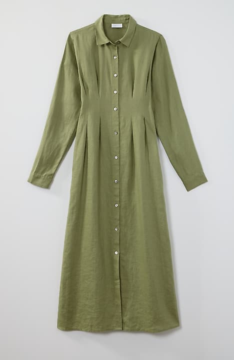 Linen Midi Dart-Waist Dress | JJill