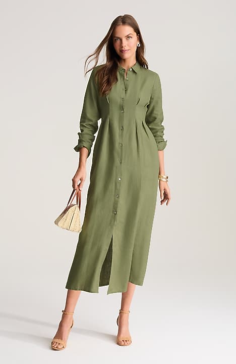 french linen dart midi dress Witchery French Linen Dart Midi Dress