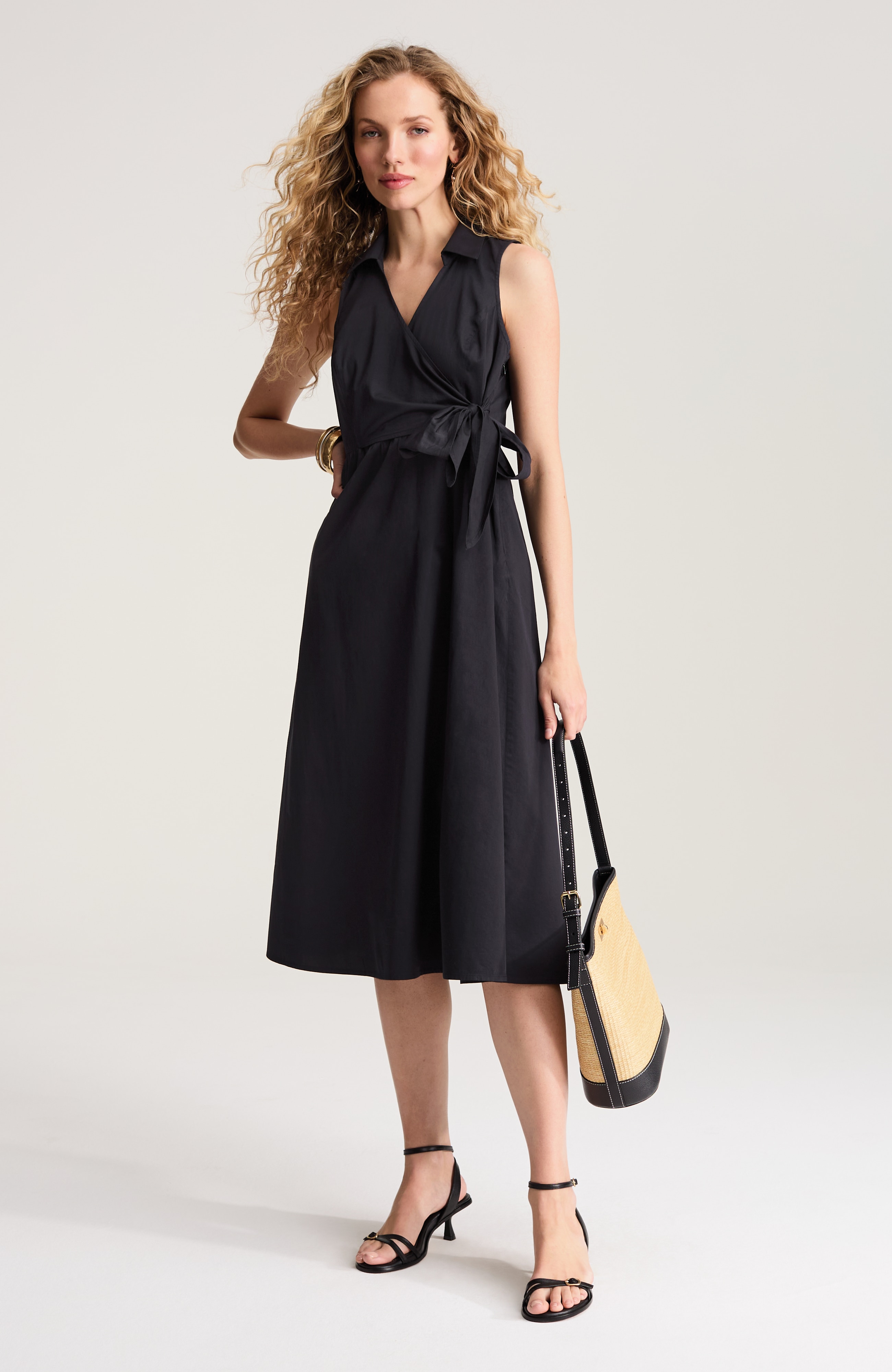 tie-waist wrap dress