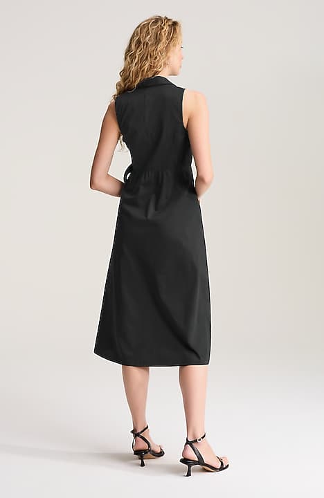 tie waist cocktail dress Spanx: AirEssentials Collared Tie Waist Midi Dress
