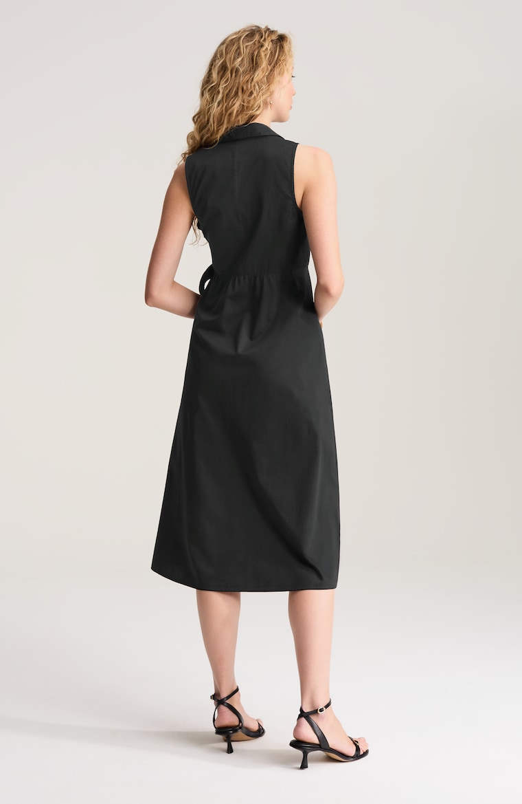 tie waist dress V Neck Twist Back Slit for Women Mid-Calf Length, Medium 6-8 / Navy 95% polyester Floral V-Neck Tie Waist Sleeveless