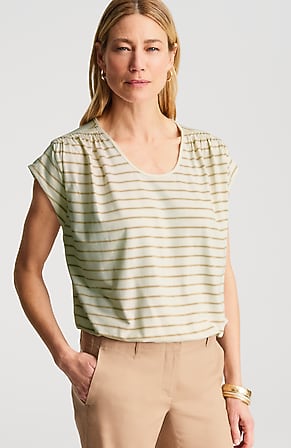 Image for Wearever Gathered-Shoulder Top