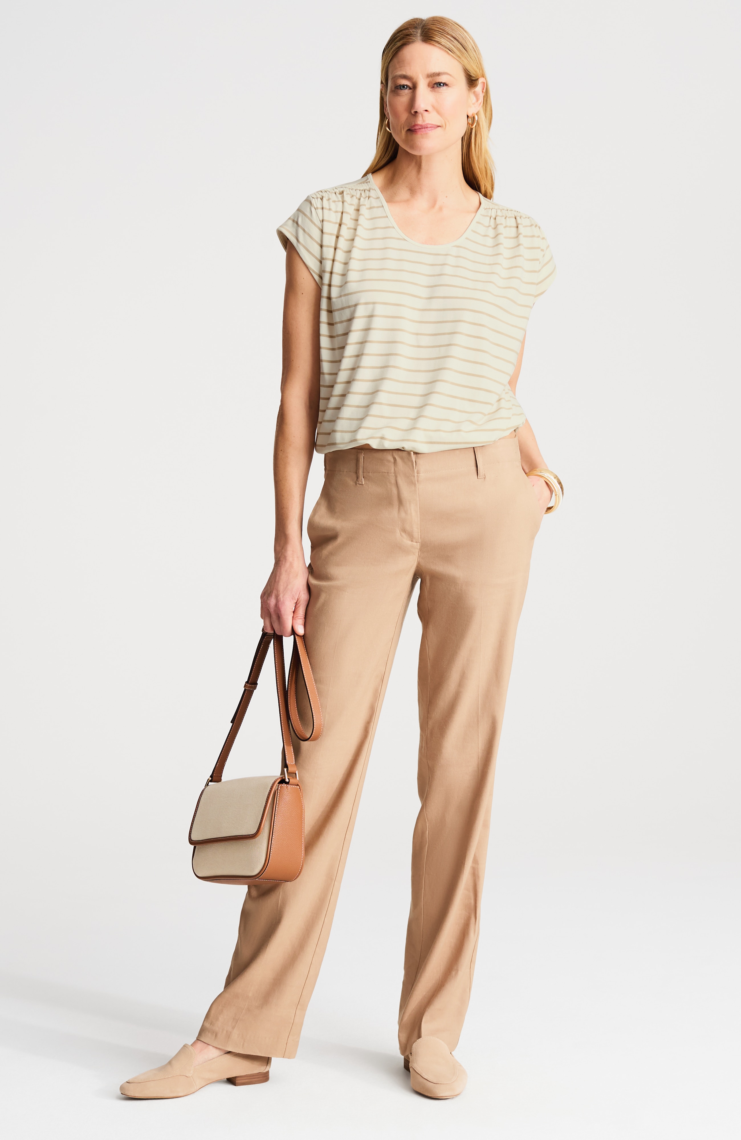 wearever gathered-shoulder top