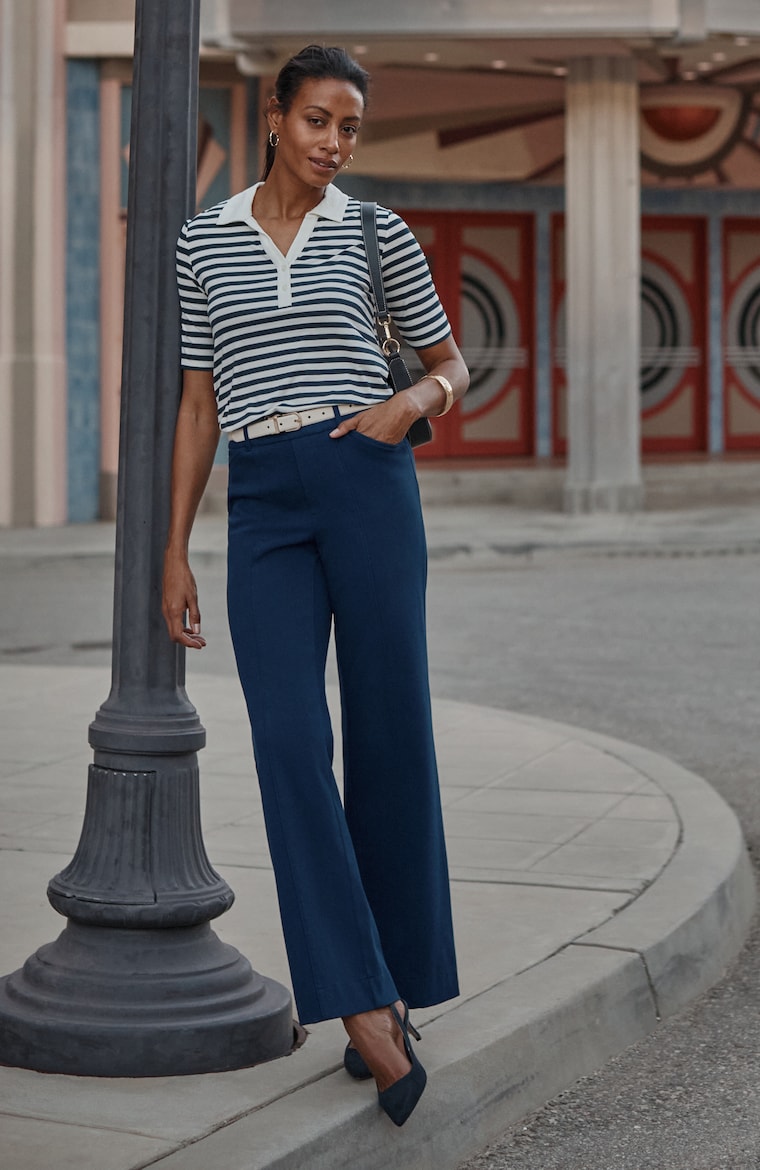 navy blue dress pants womens outfit Four Outfits for Work with Navy Pants