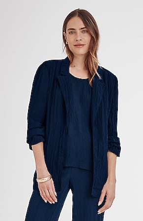 Image for Wearever Crinkled Open-Front Blazer