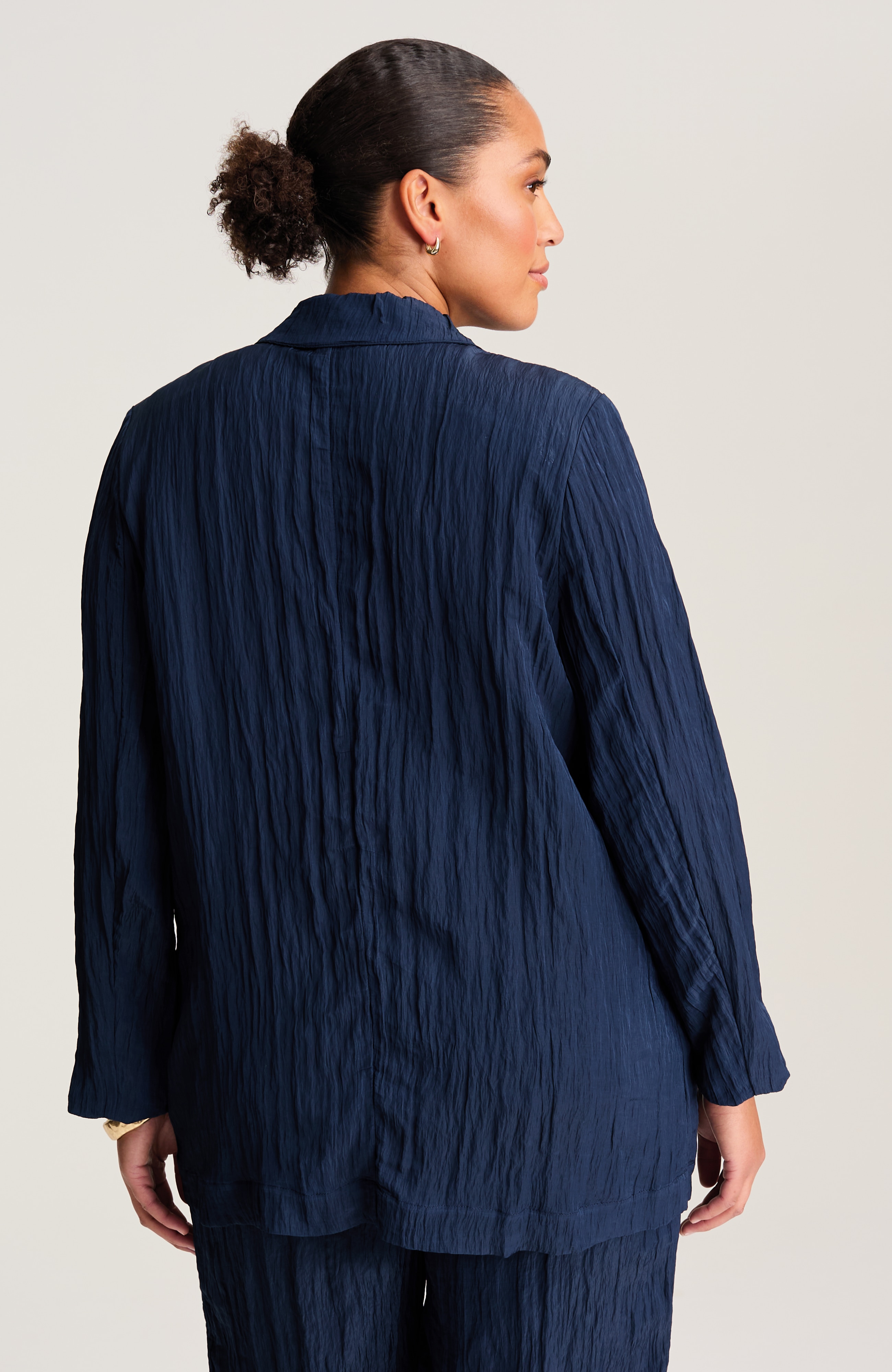 wearever crinkled open-front blazer