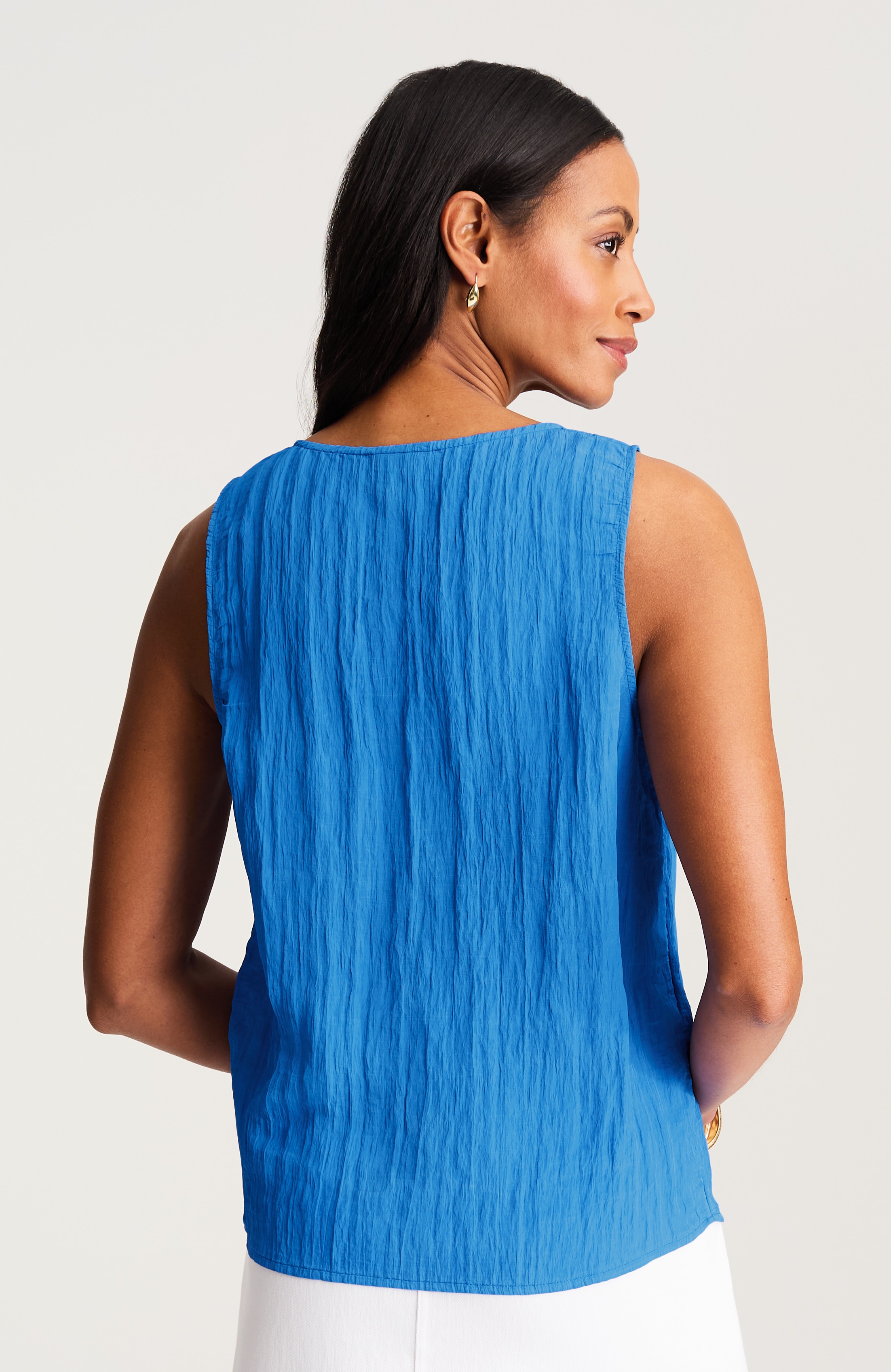 wearever crinkled scoop-neck top