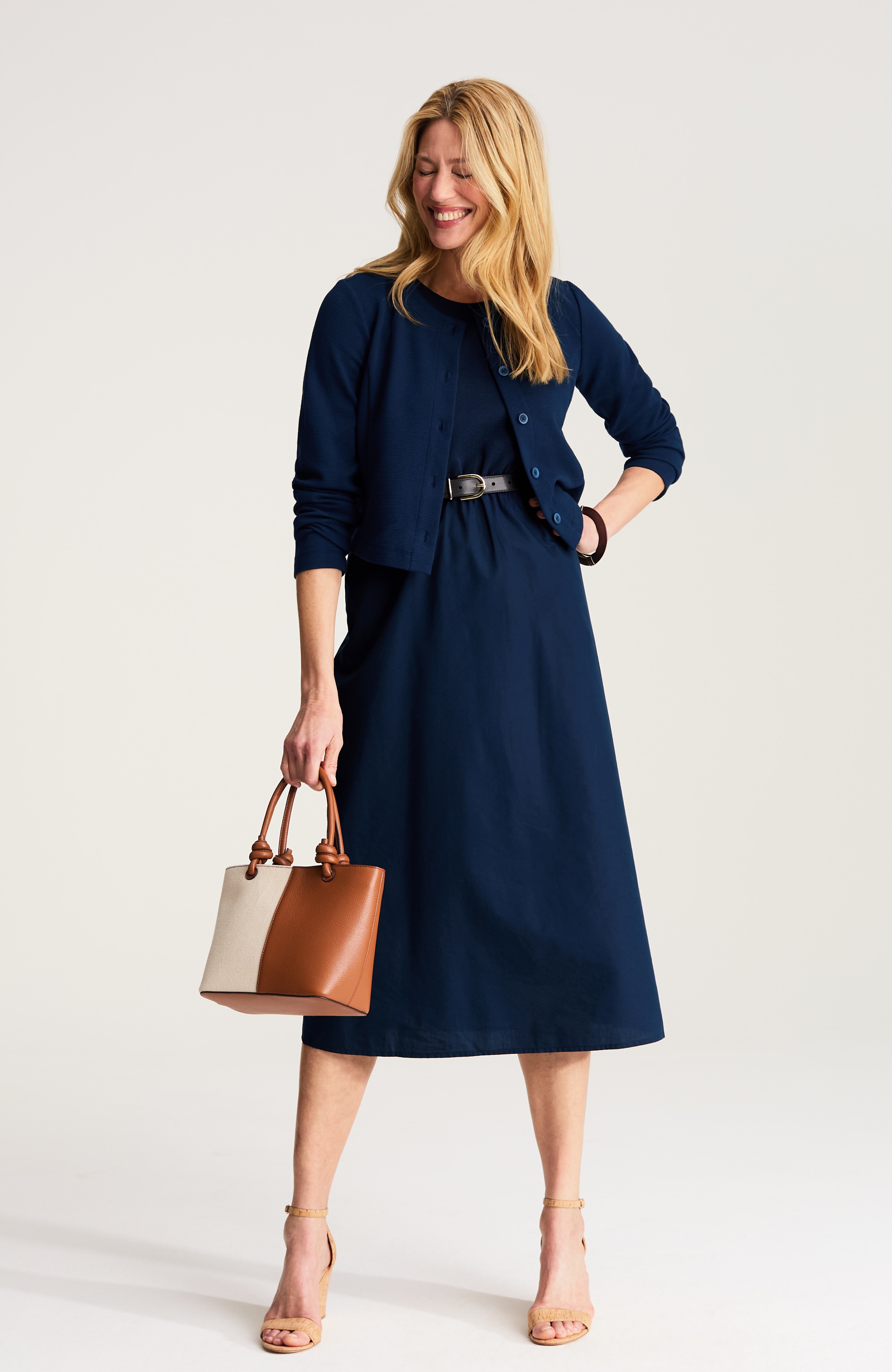 wearever 2-in-1 mixed-media midi dress