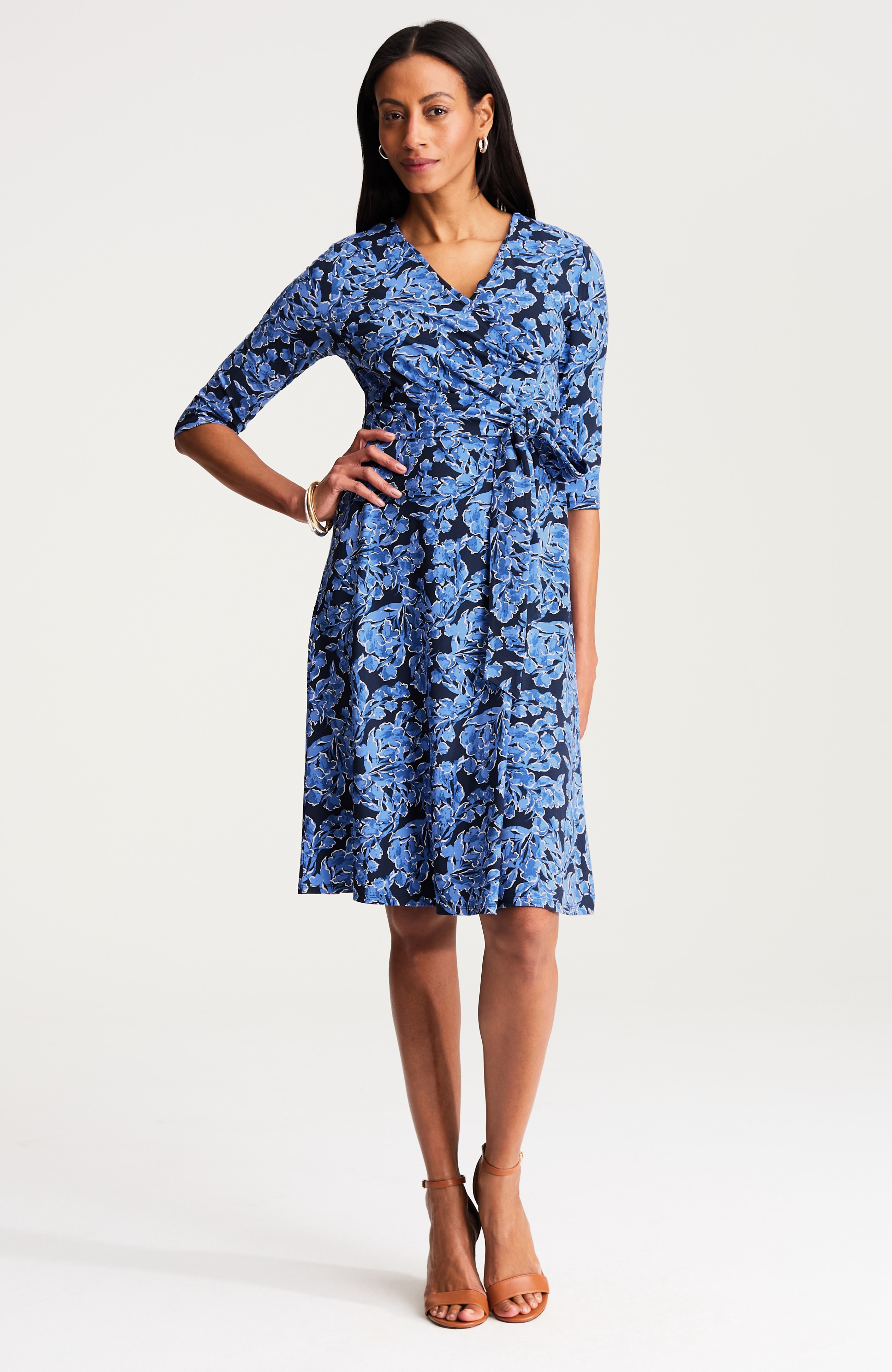 Wearever Wrap-Style V-Neck Dress | JJill