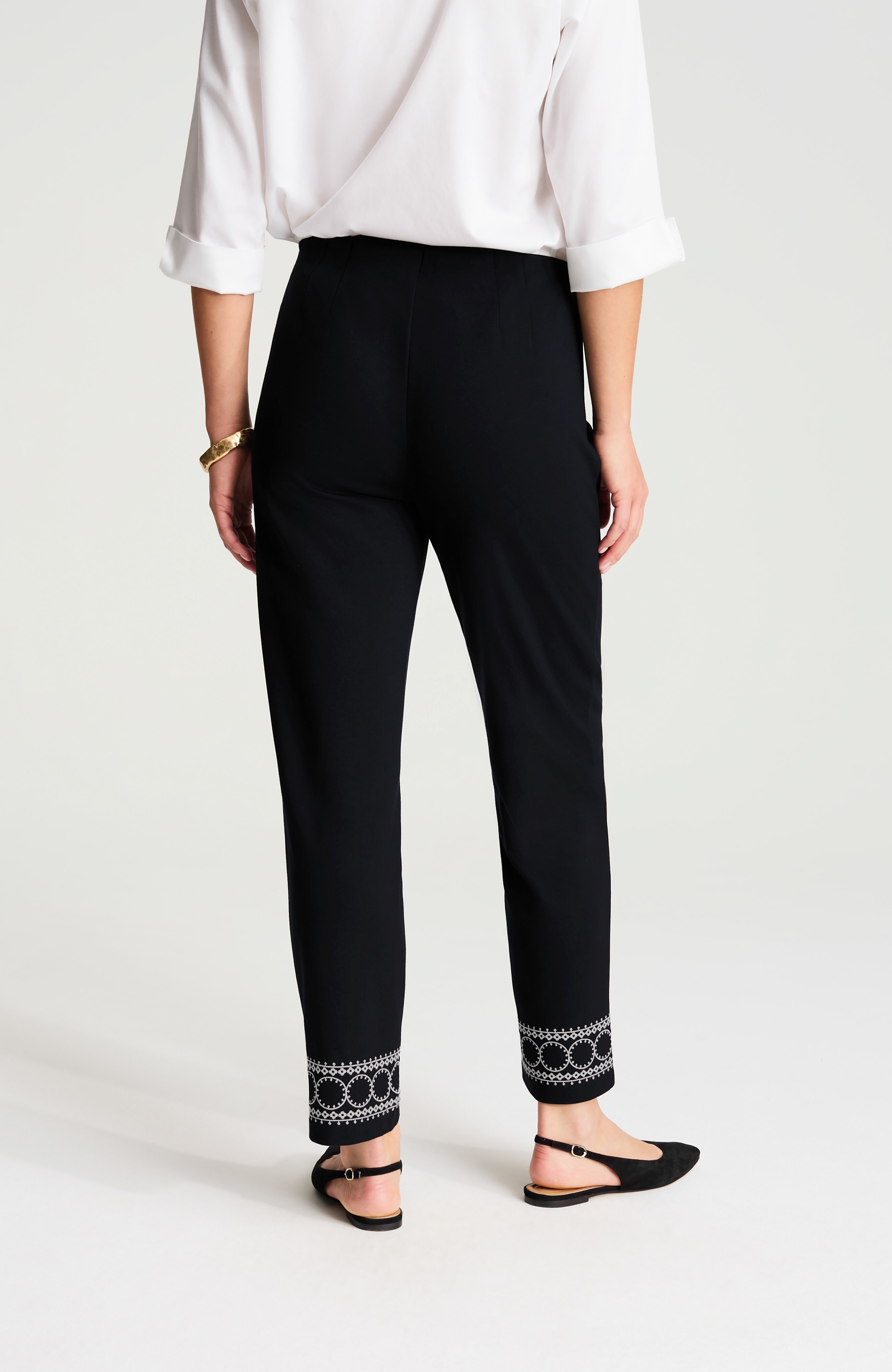 wearever embroidered knit pants