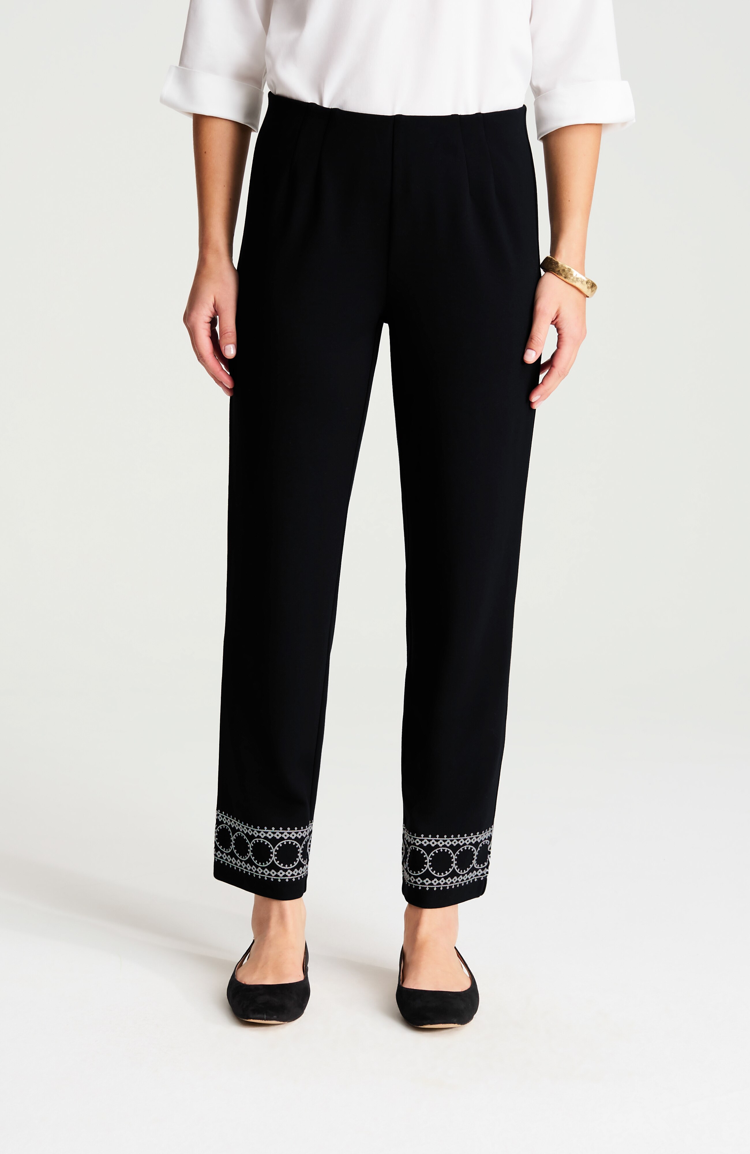 wearever embroidered knit pants