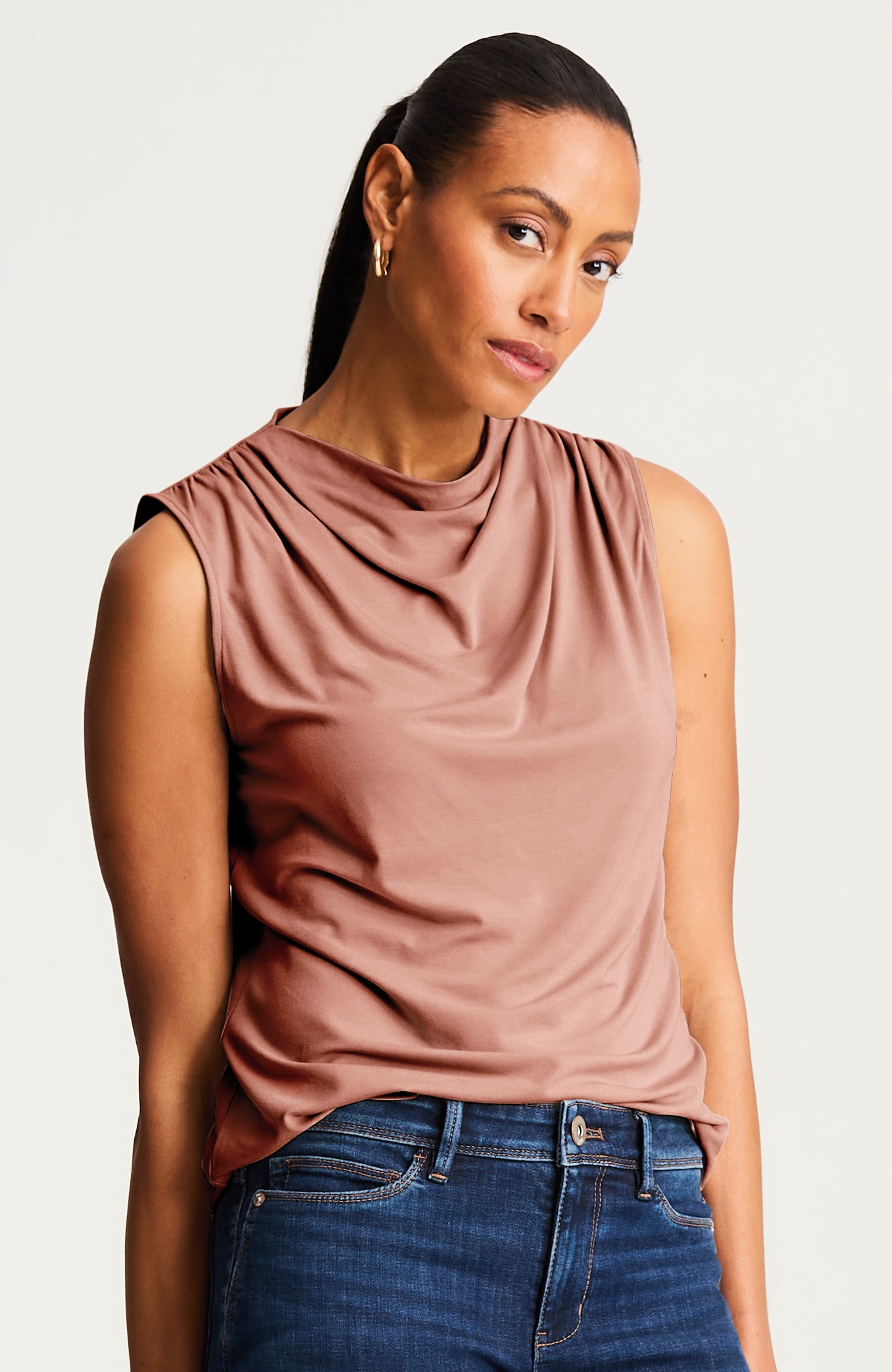 Wearever Draped-Neck Top | JJill
