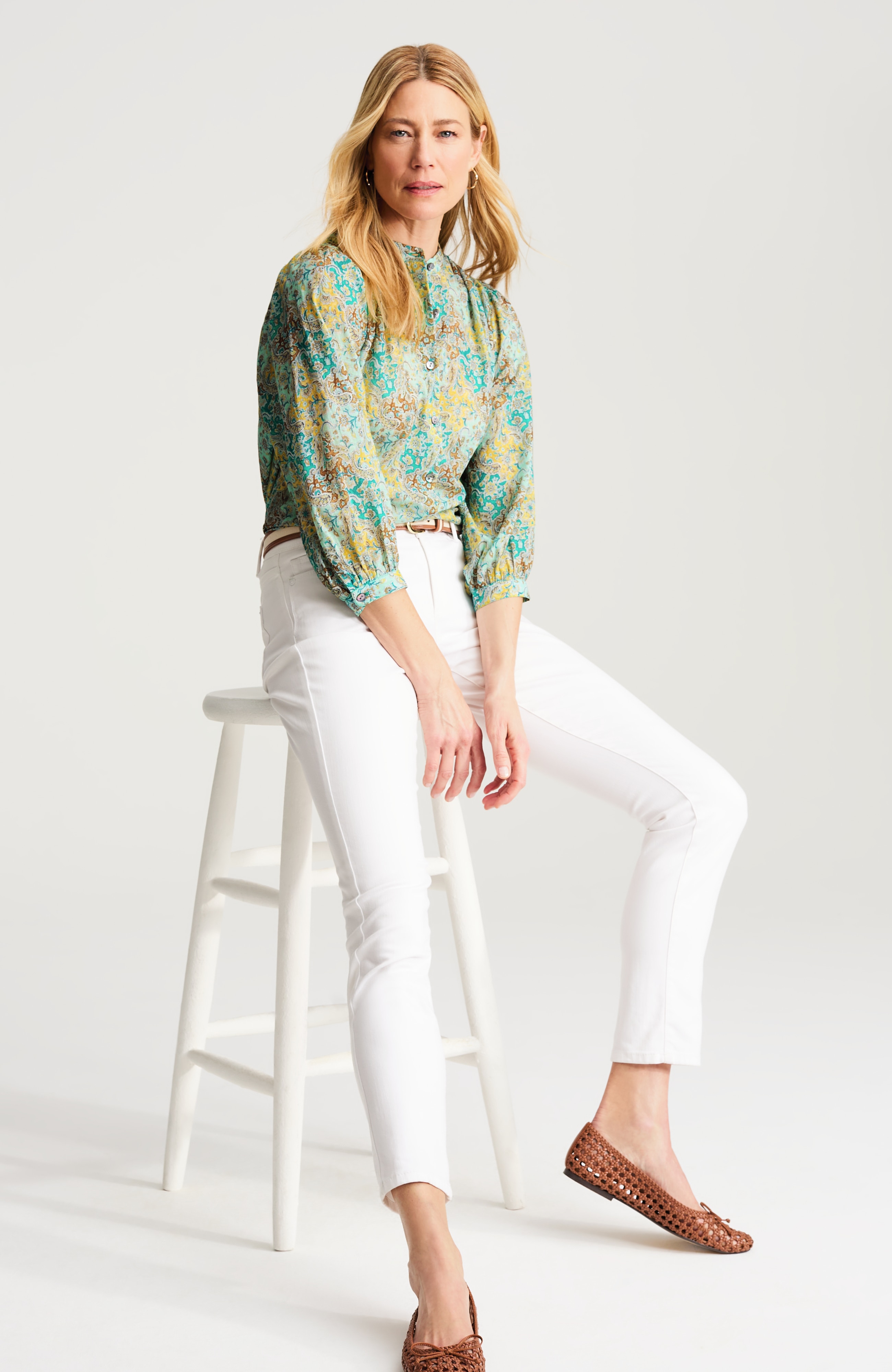 Shirred Cotton Voile Top | JJill