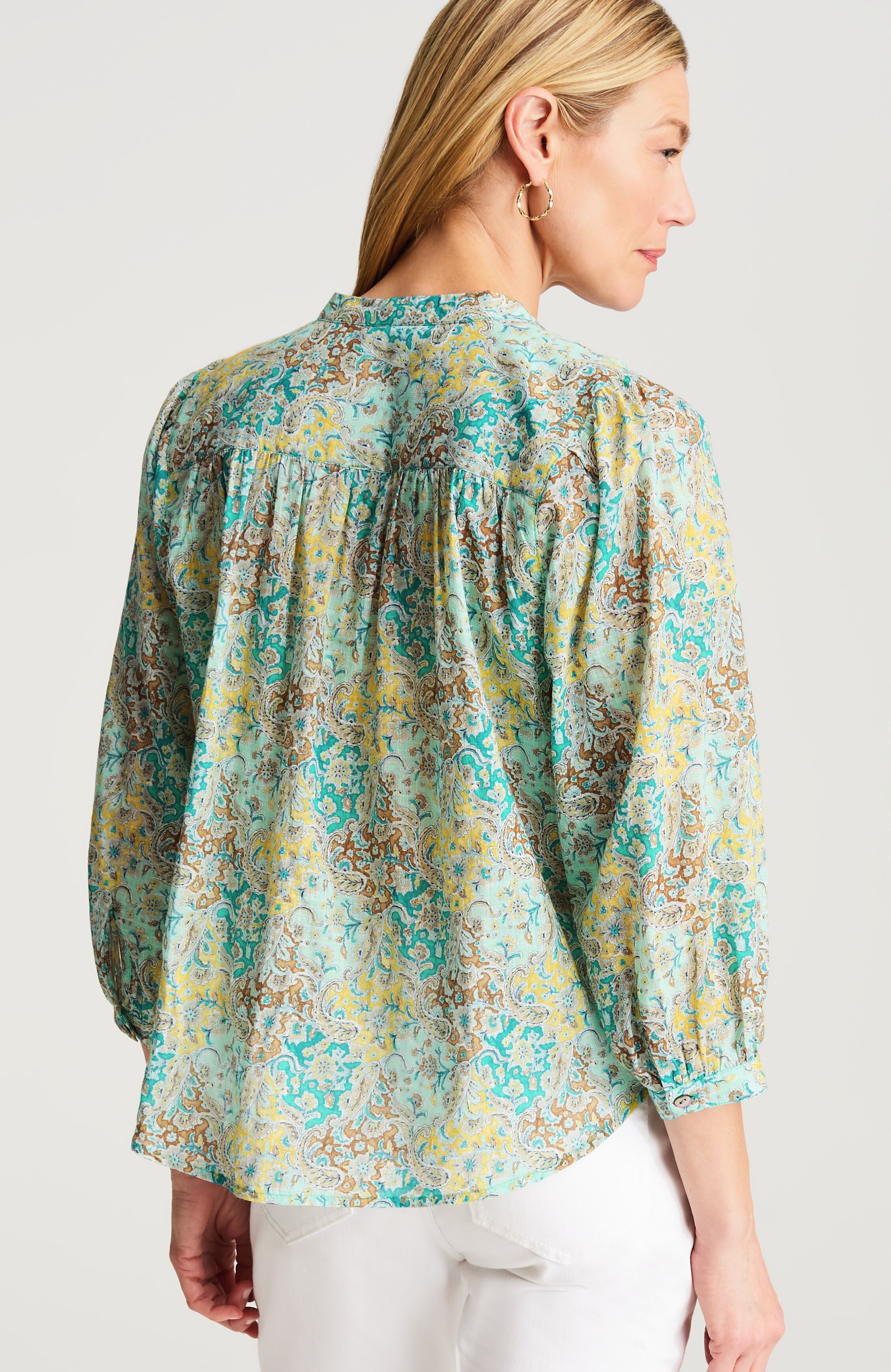 shirred cotton voile top