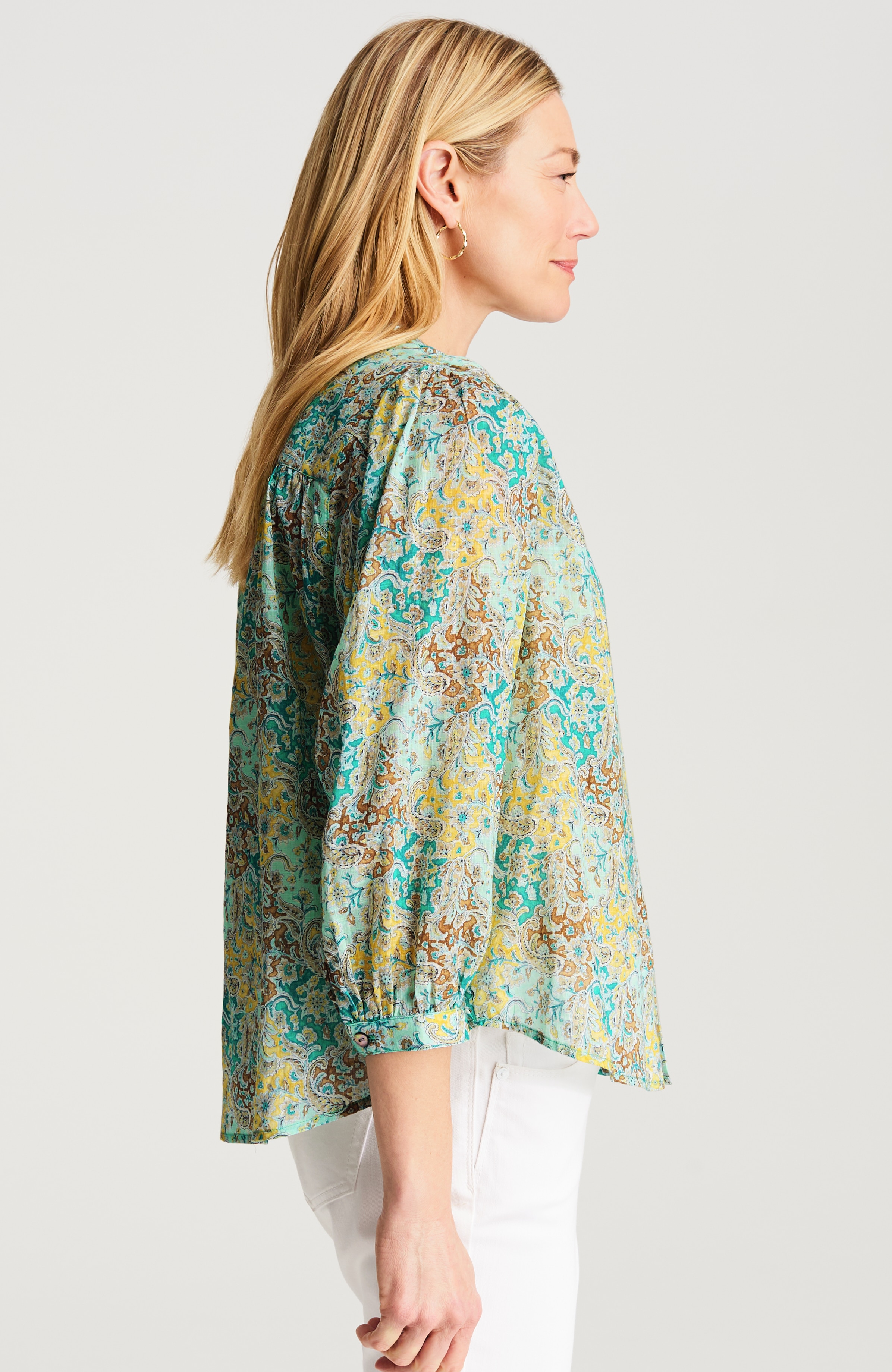 shirred cotton voile top