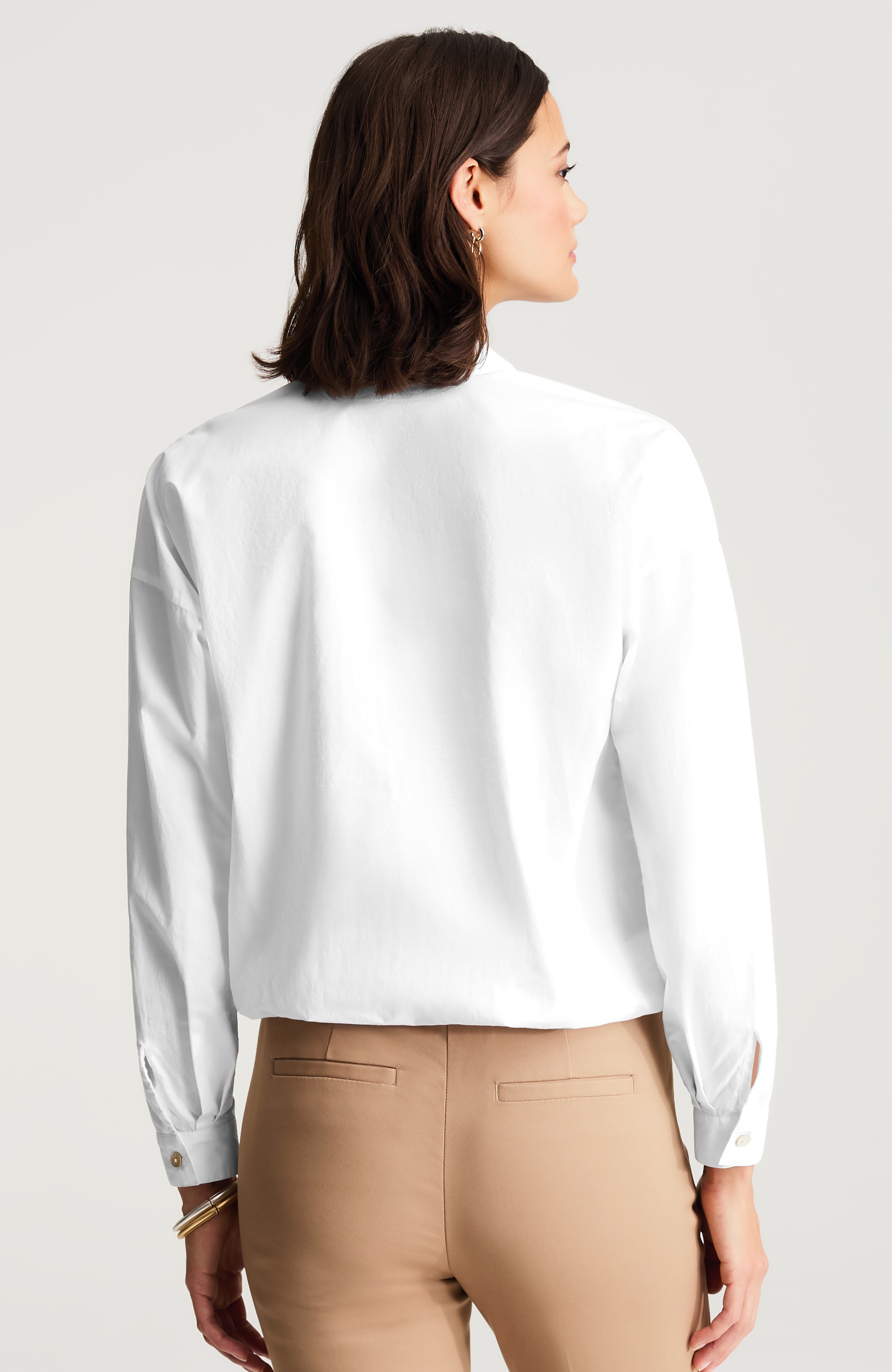 elastic-hem relaxed shirt