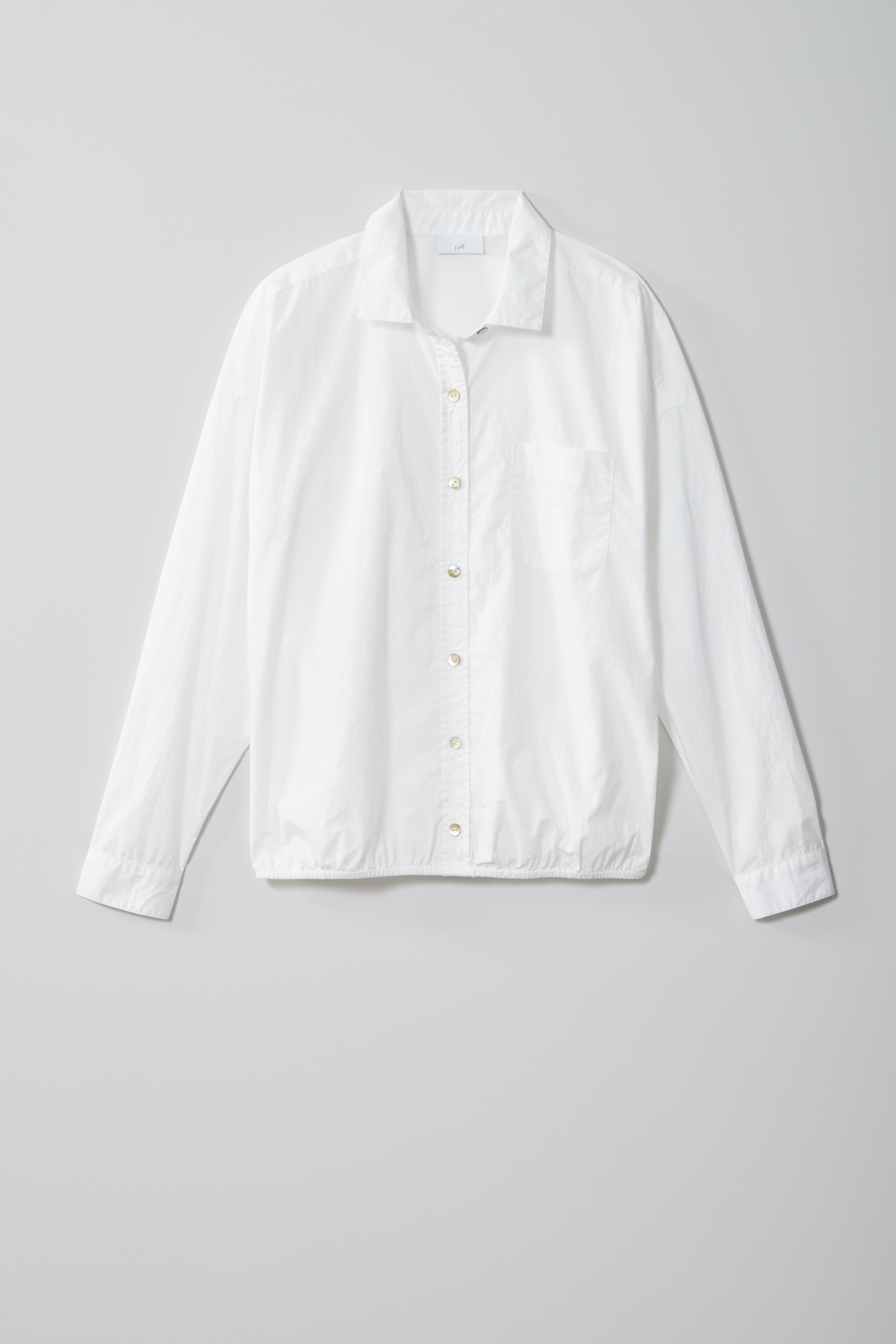 elastic-hem relaxed shirt