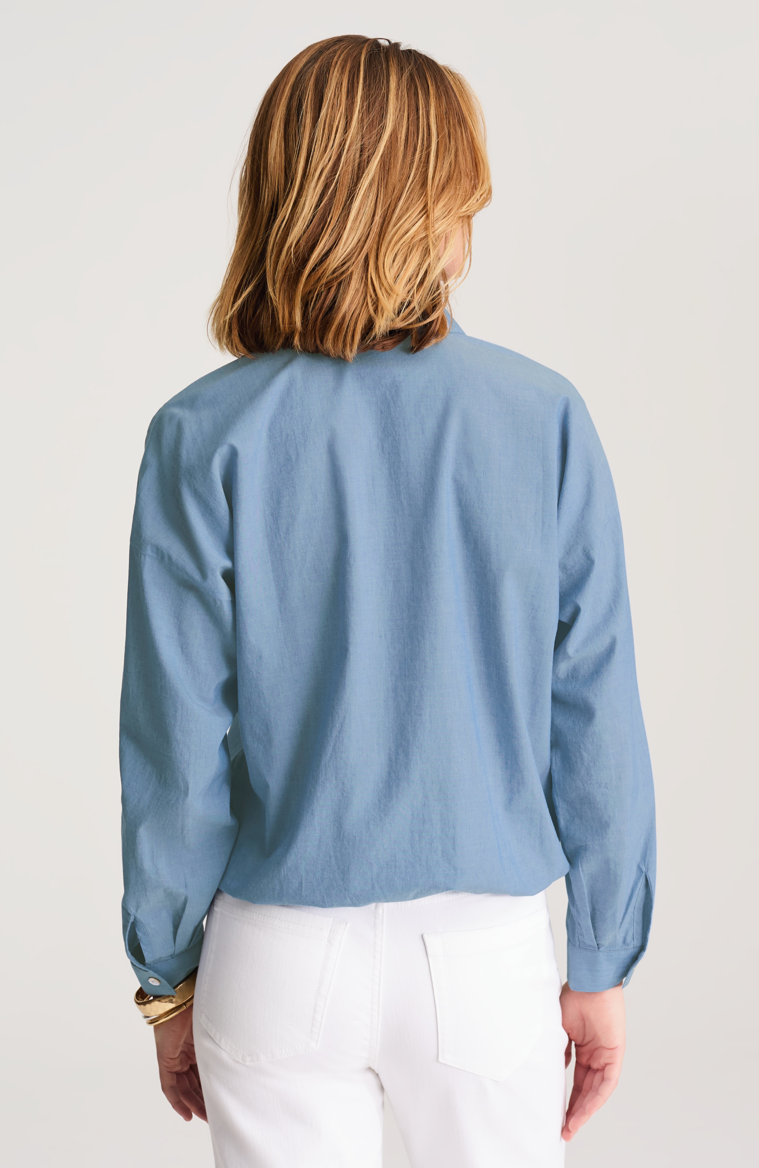 elastic-hem relaxed shirt