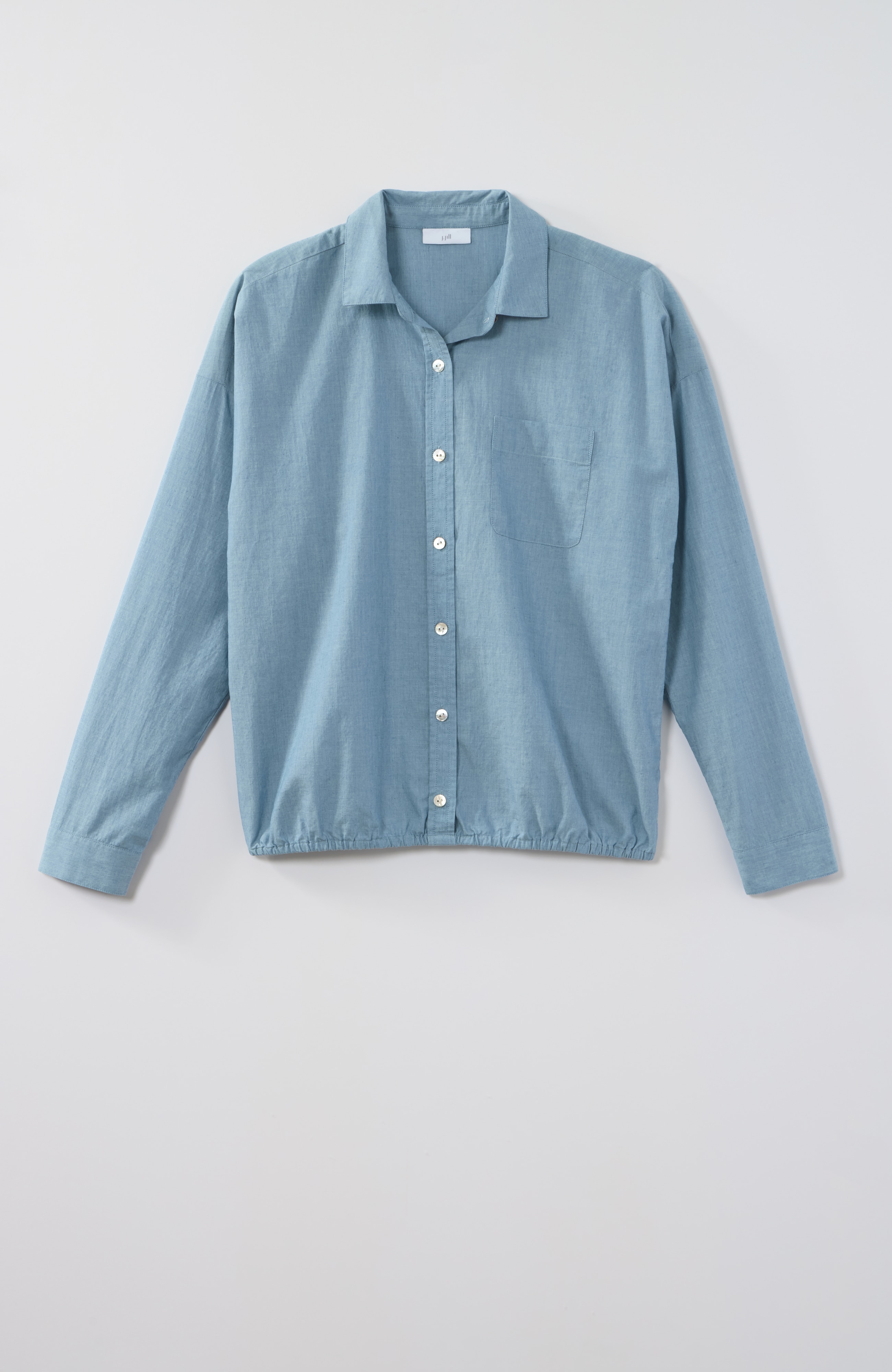 elastic-hem relaxed shirt