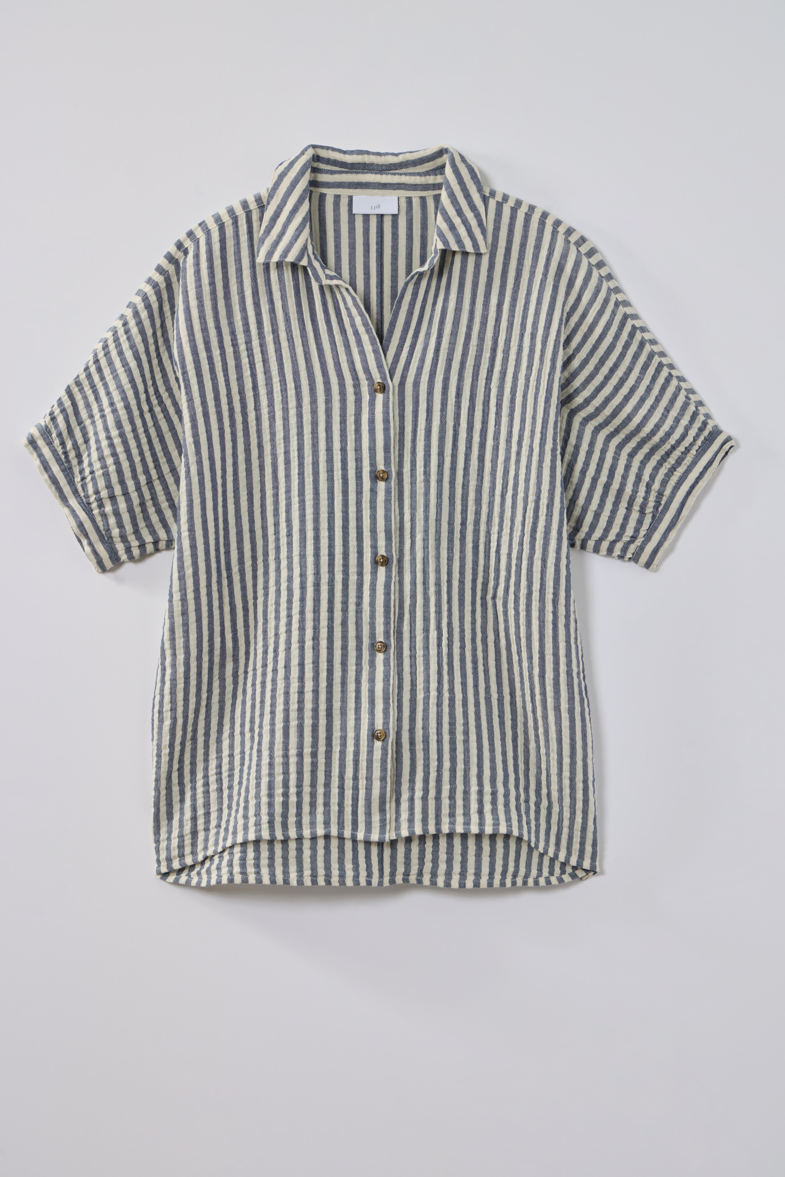 striped cotton-gauze top