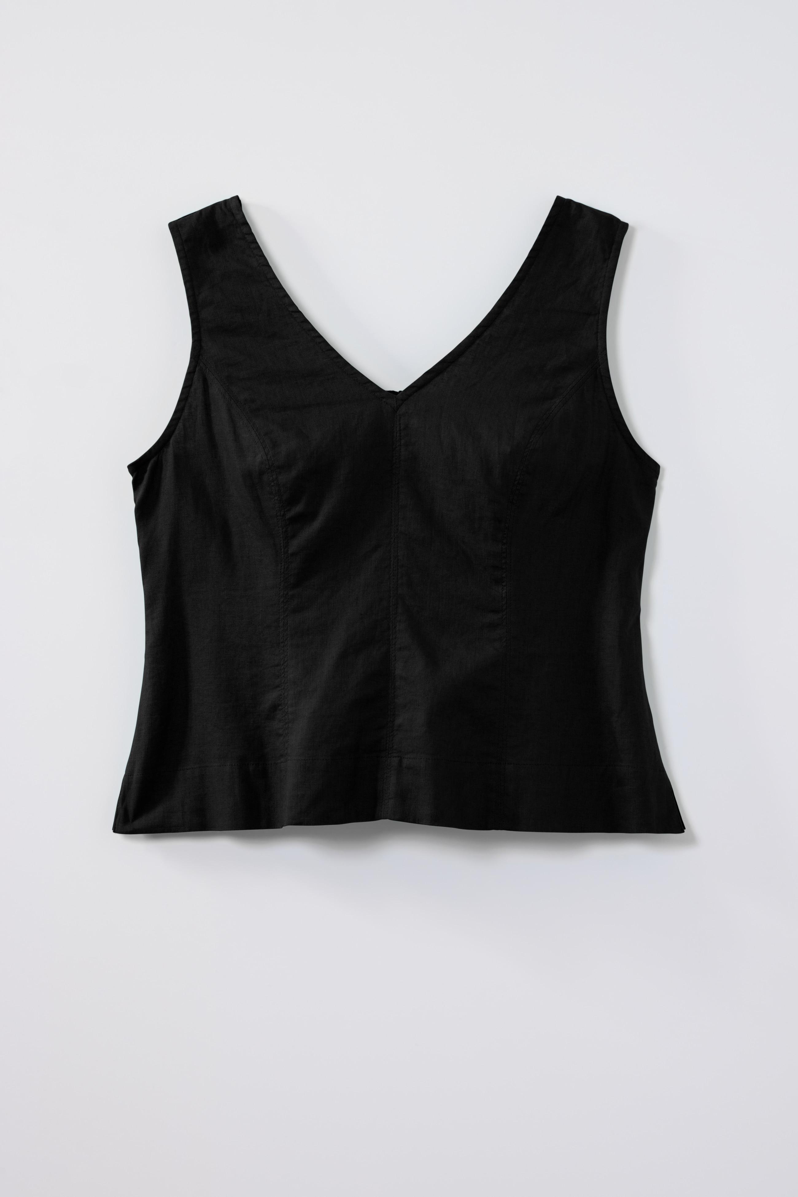 seamed linen-blend tank