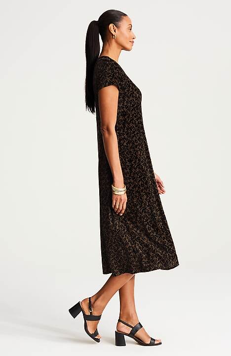 black and white striped knit dress Klesis Lightweight Striped Knit Sweater Dress in Black/Ivory L
