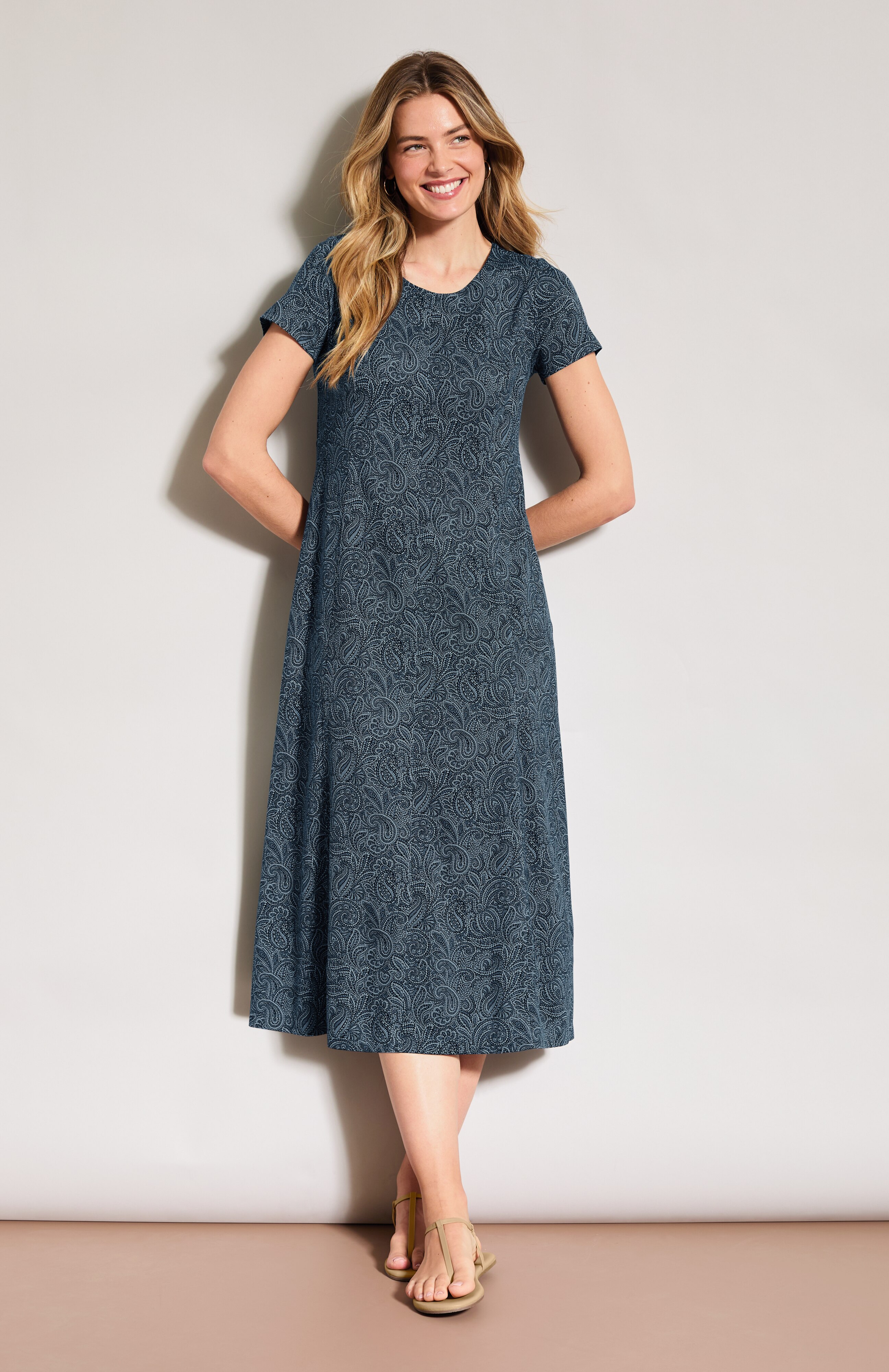 Seamed Knit Midi Dress