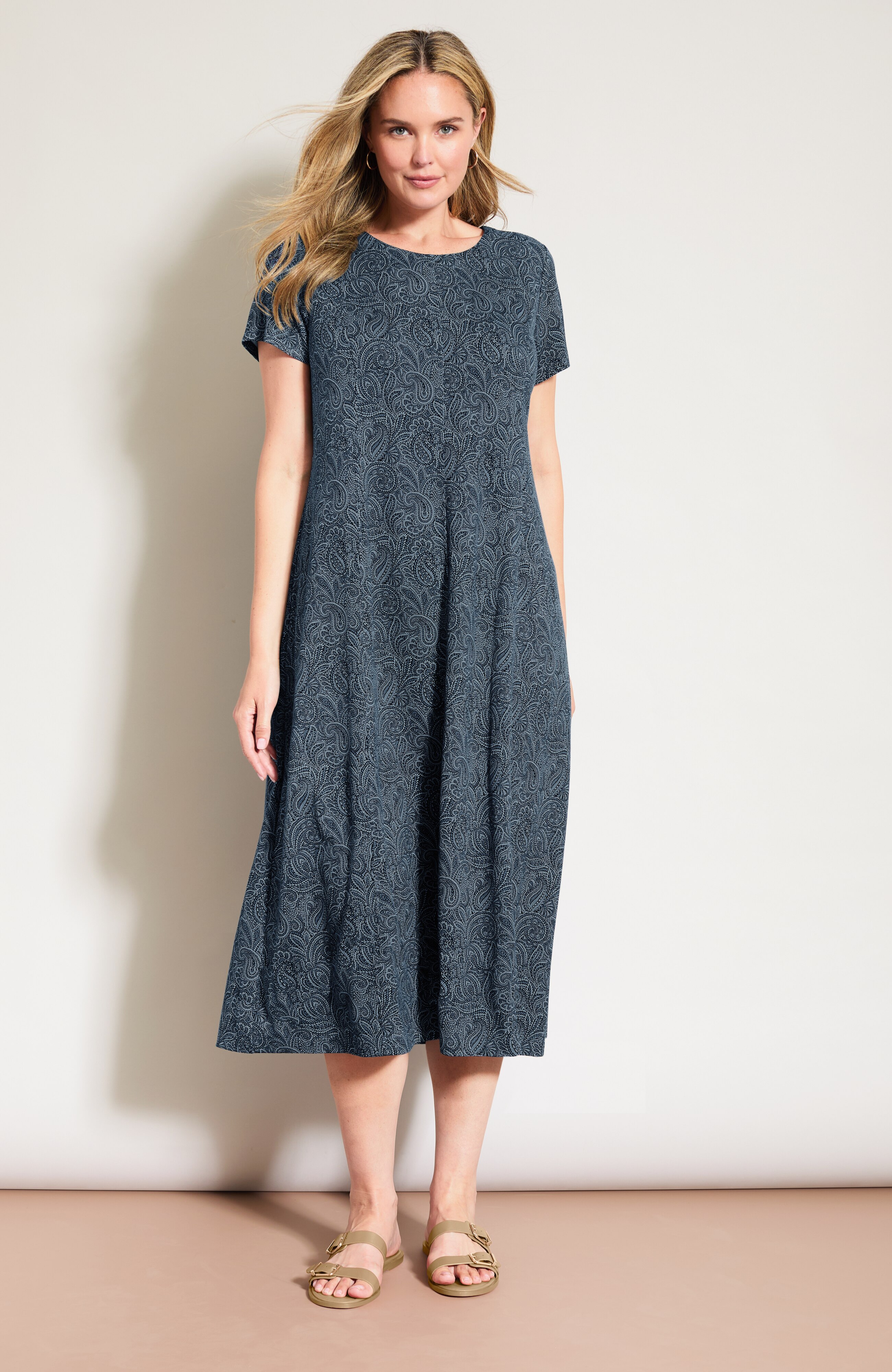 Seamed Knit Midi Dress