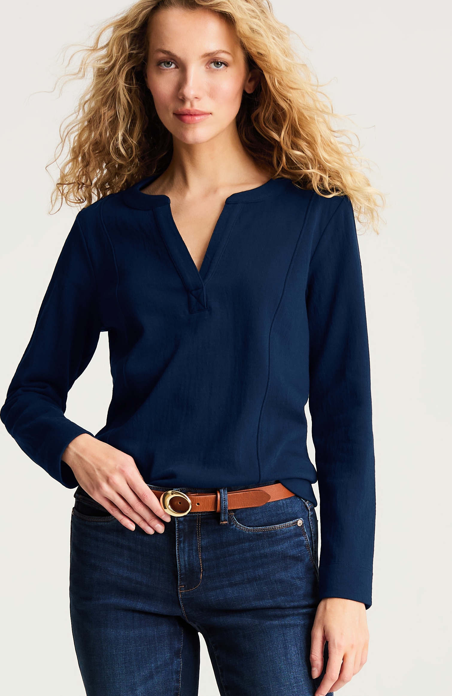 Knit-Gauze Pullover | JJill
