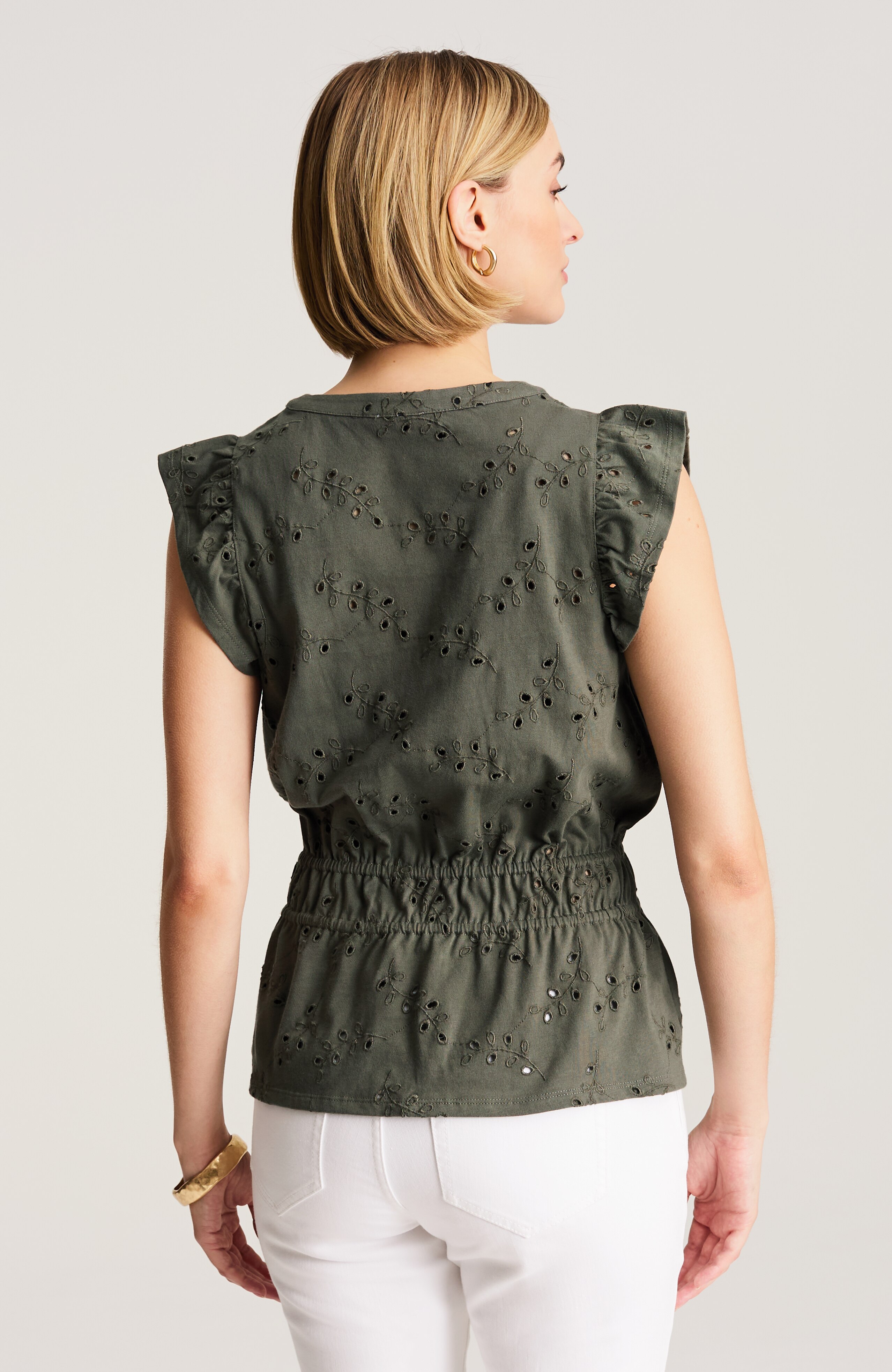 Eyelet Sleeveless Top | JJill