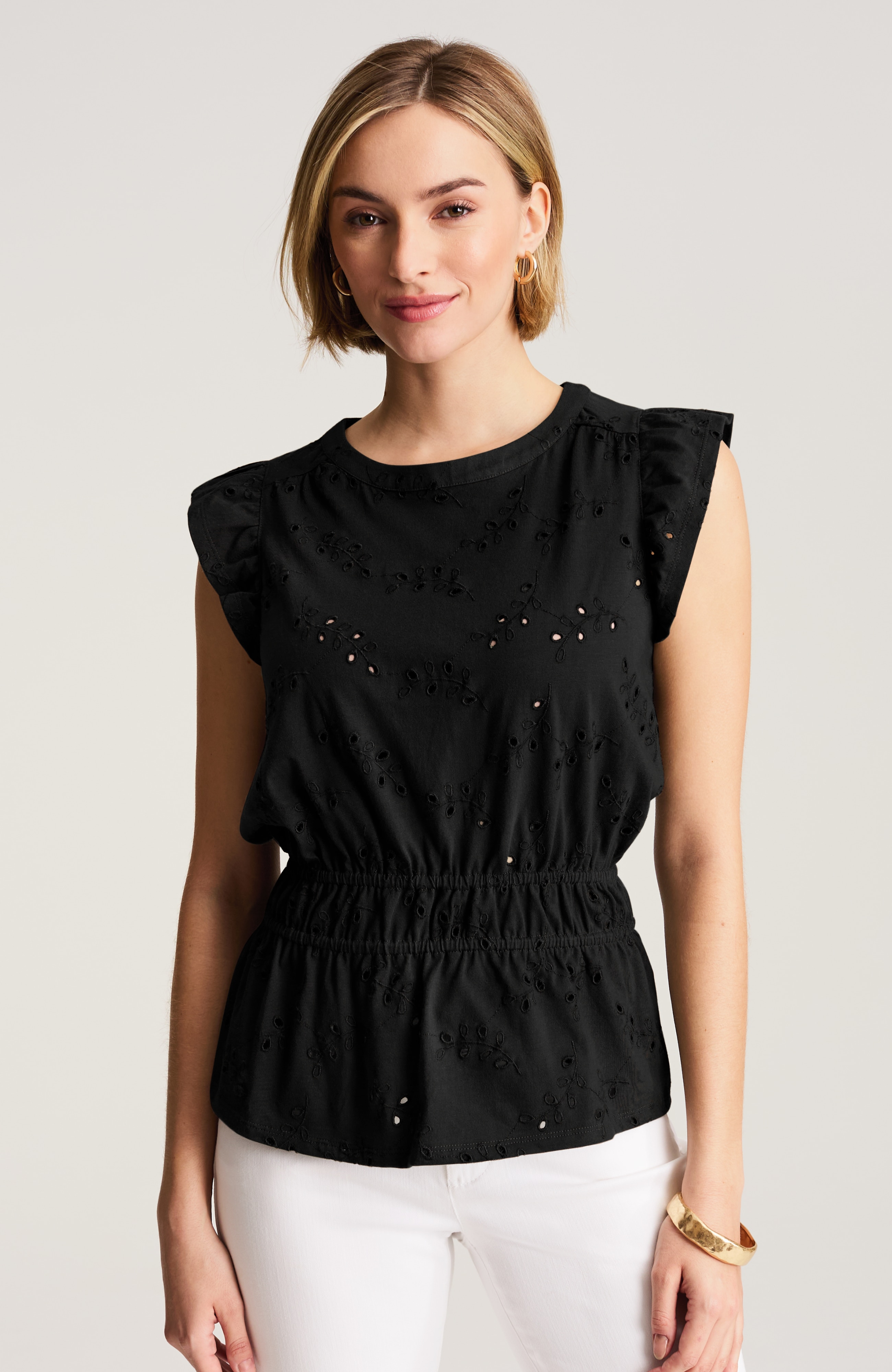 Eyelet Sleeveless Top | JJill