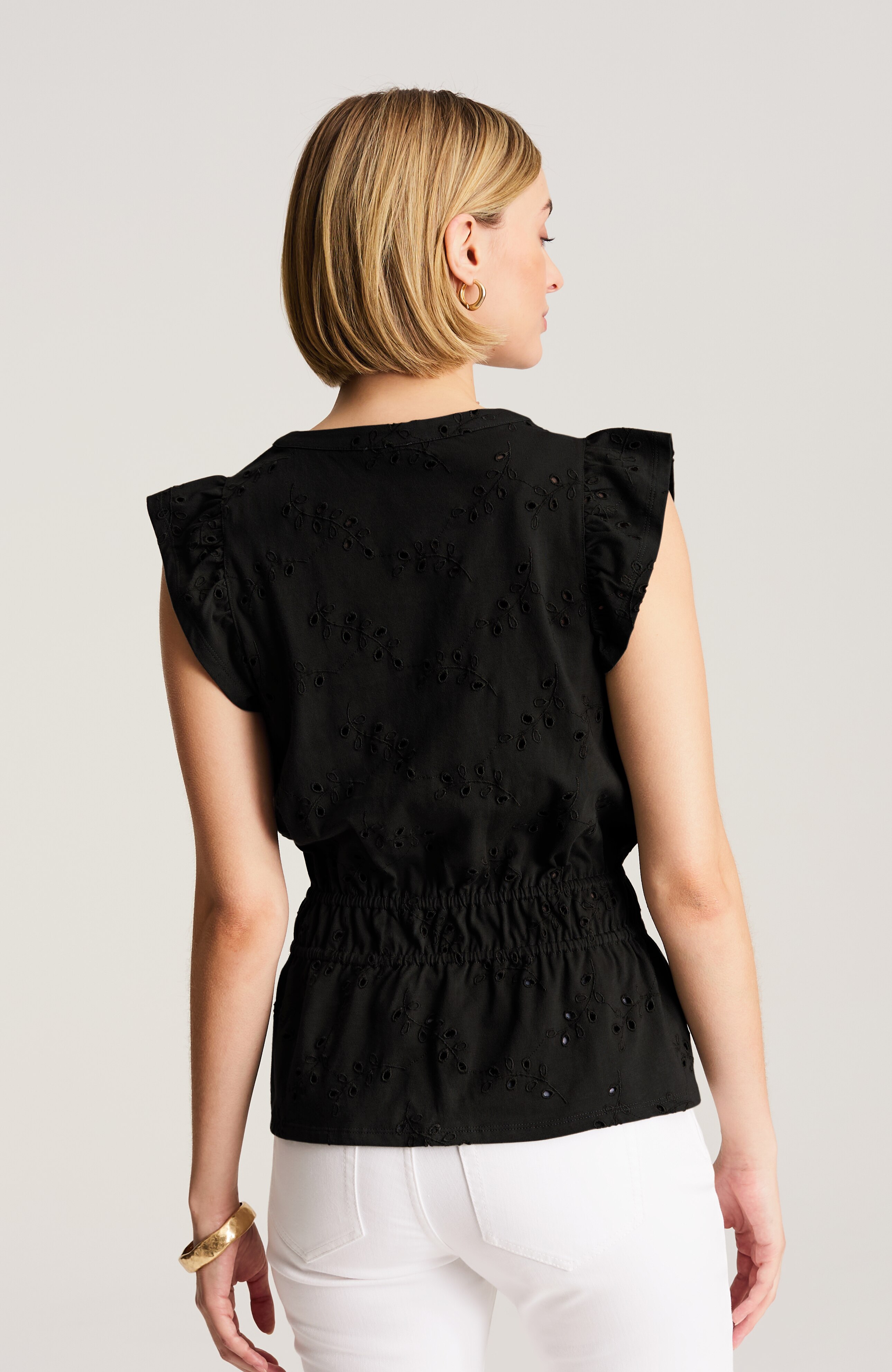 eyelet sleeveless top