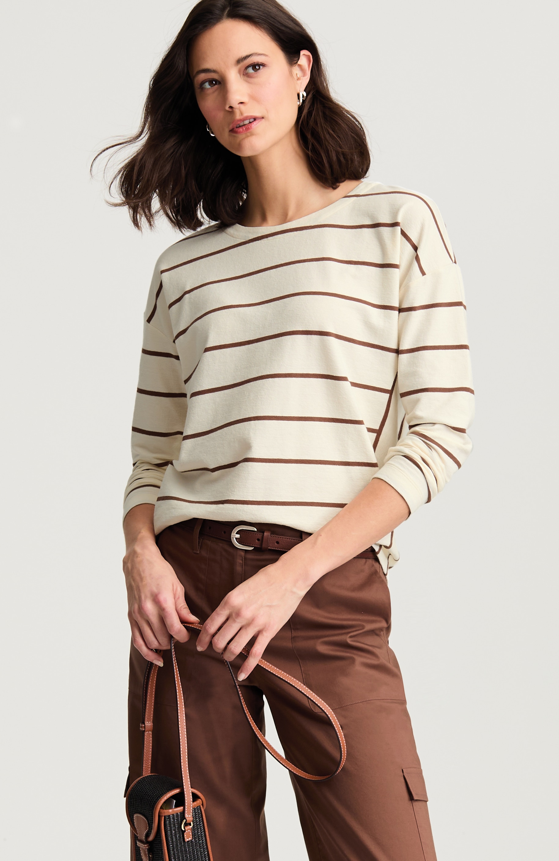 Mixed-Stripe Long-Sleeve Top | JJill