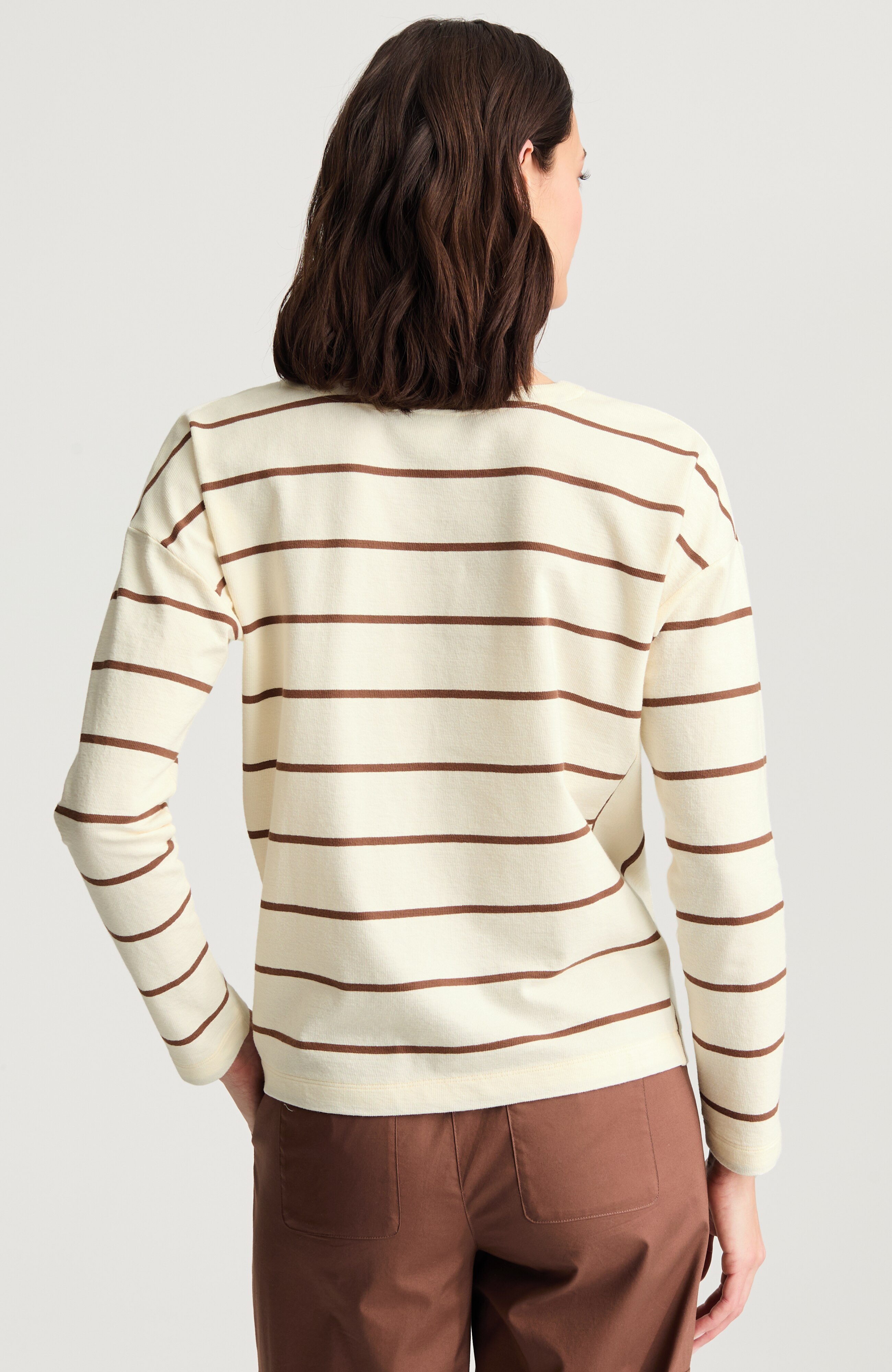 MIXED-STRIPE LONG-SLEEVE TOP | JJill