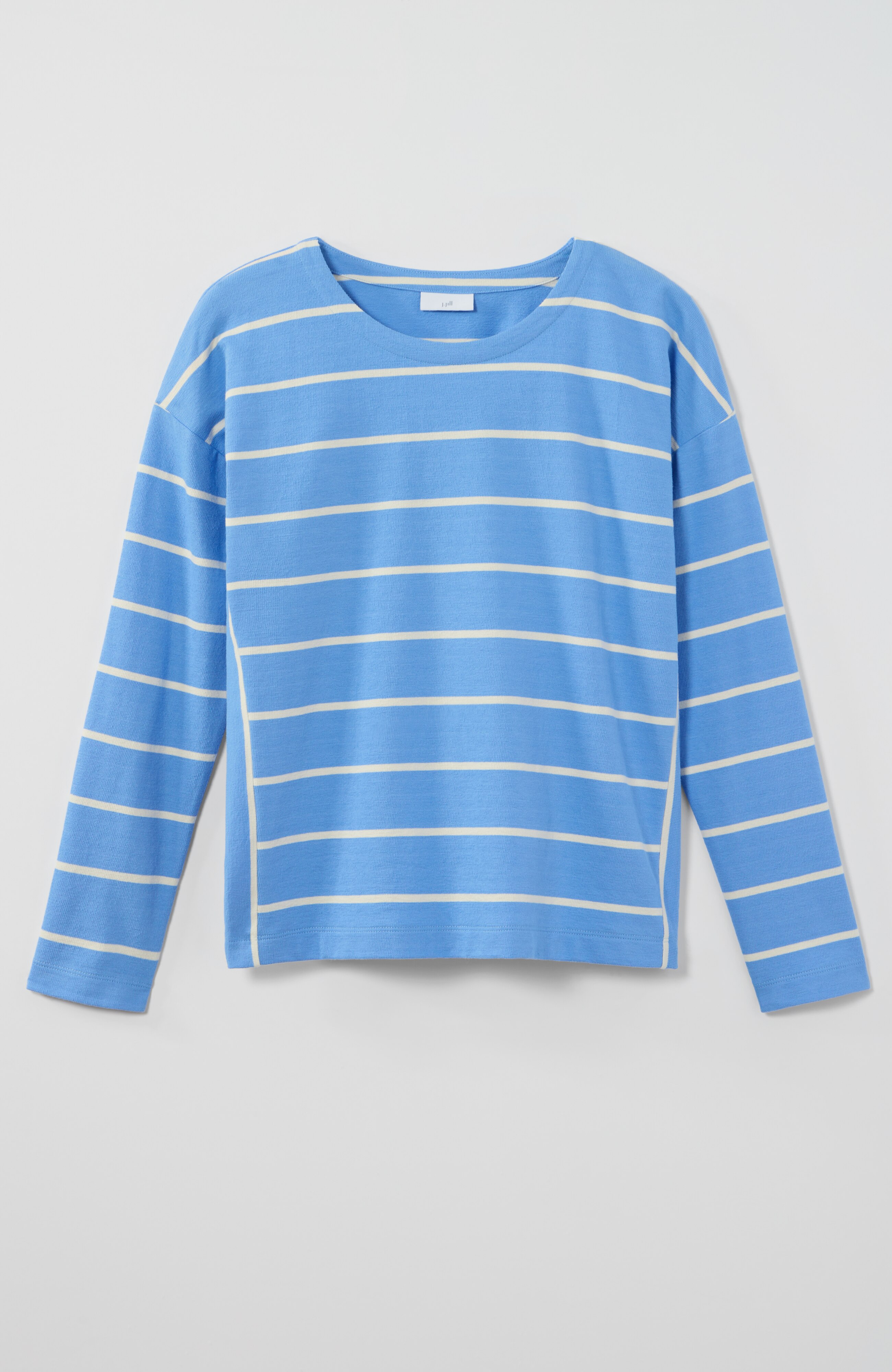 mixed-stripe long-sleeve top
