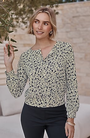 Image for Banded-Hem Jersey Top