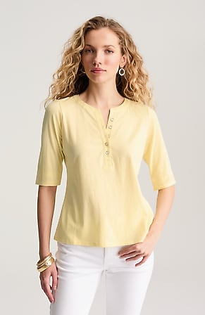 Image for Mixed-Media Cotton-Blend Top