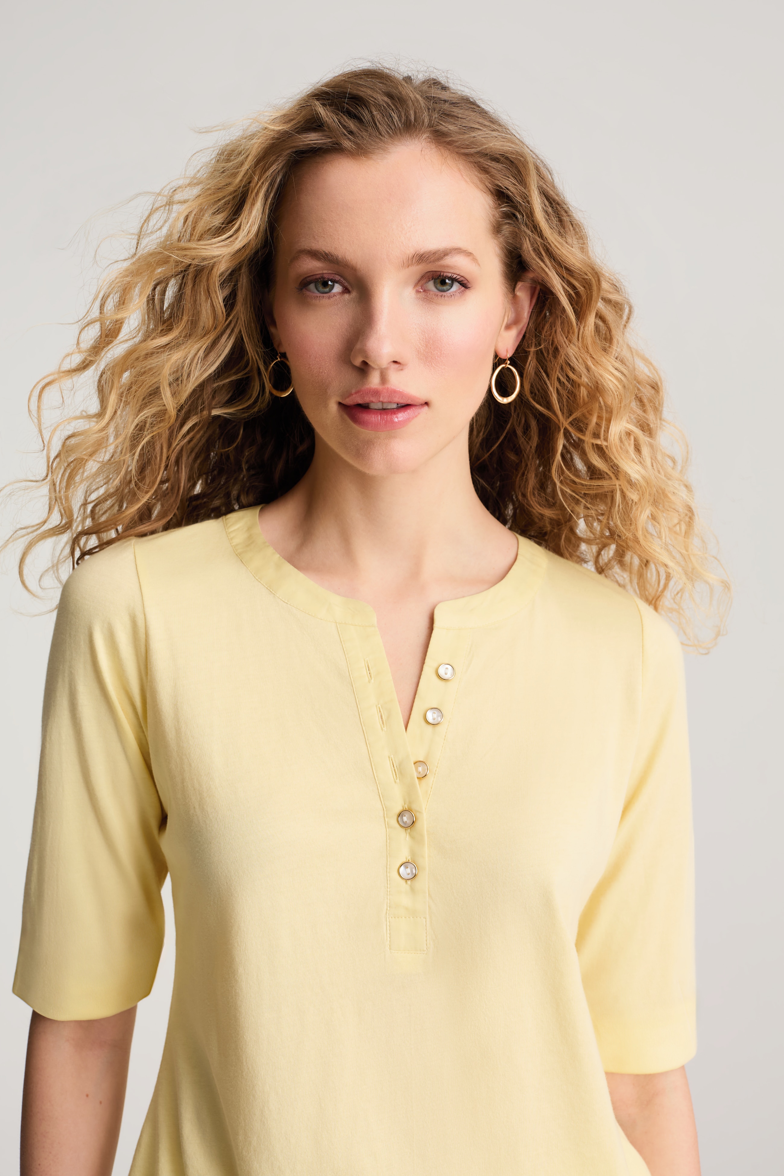 MIXED-MEDIA COTTON-BLEND TOP | JJill