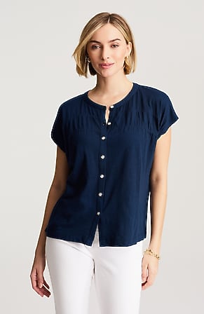 Image for Shirred Dolman-Sleeve Top
