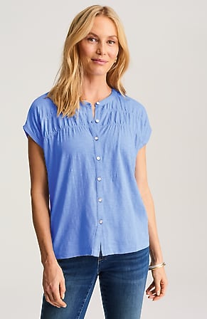 Image for Shirred Dolman-Sleeve Top