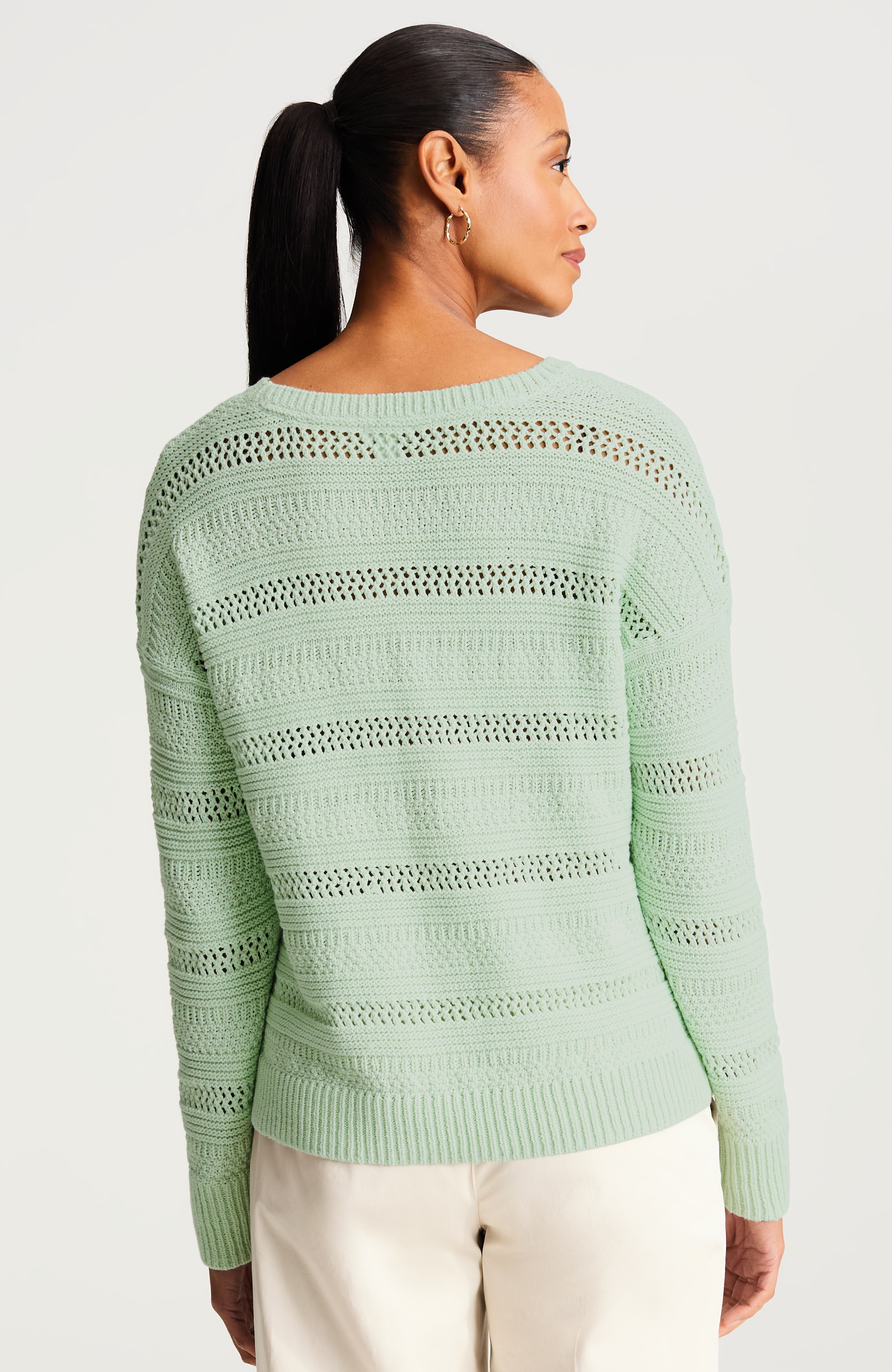 トップス JJ house OJ OPEN FRONT SWEATER SHIRTS Open-Texture Pullover Sweater | JJill