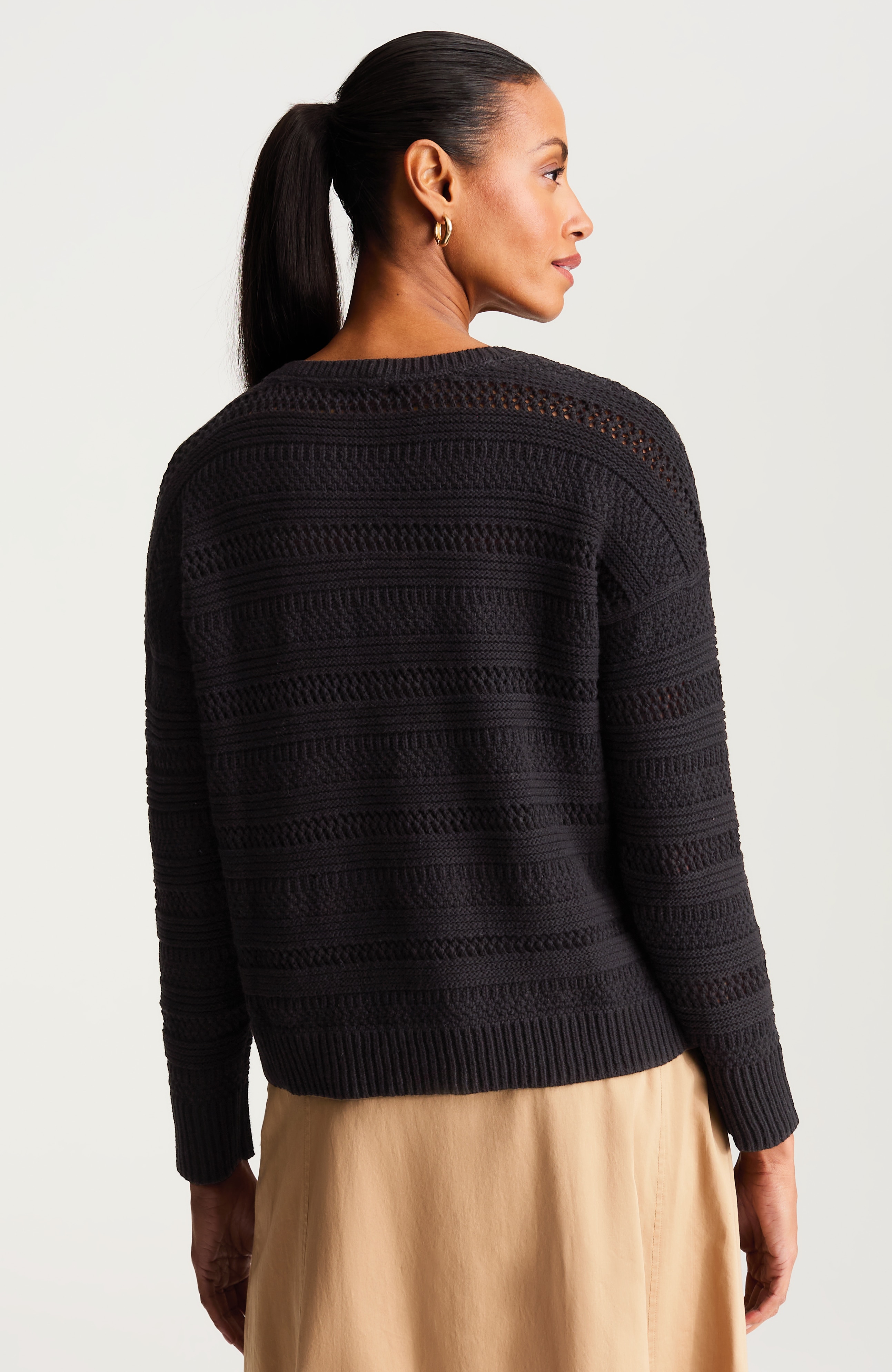 open-texture pullover sweater