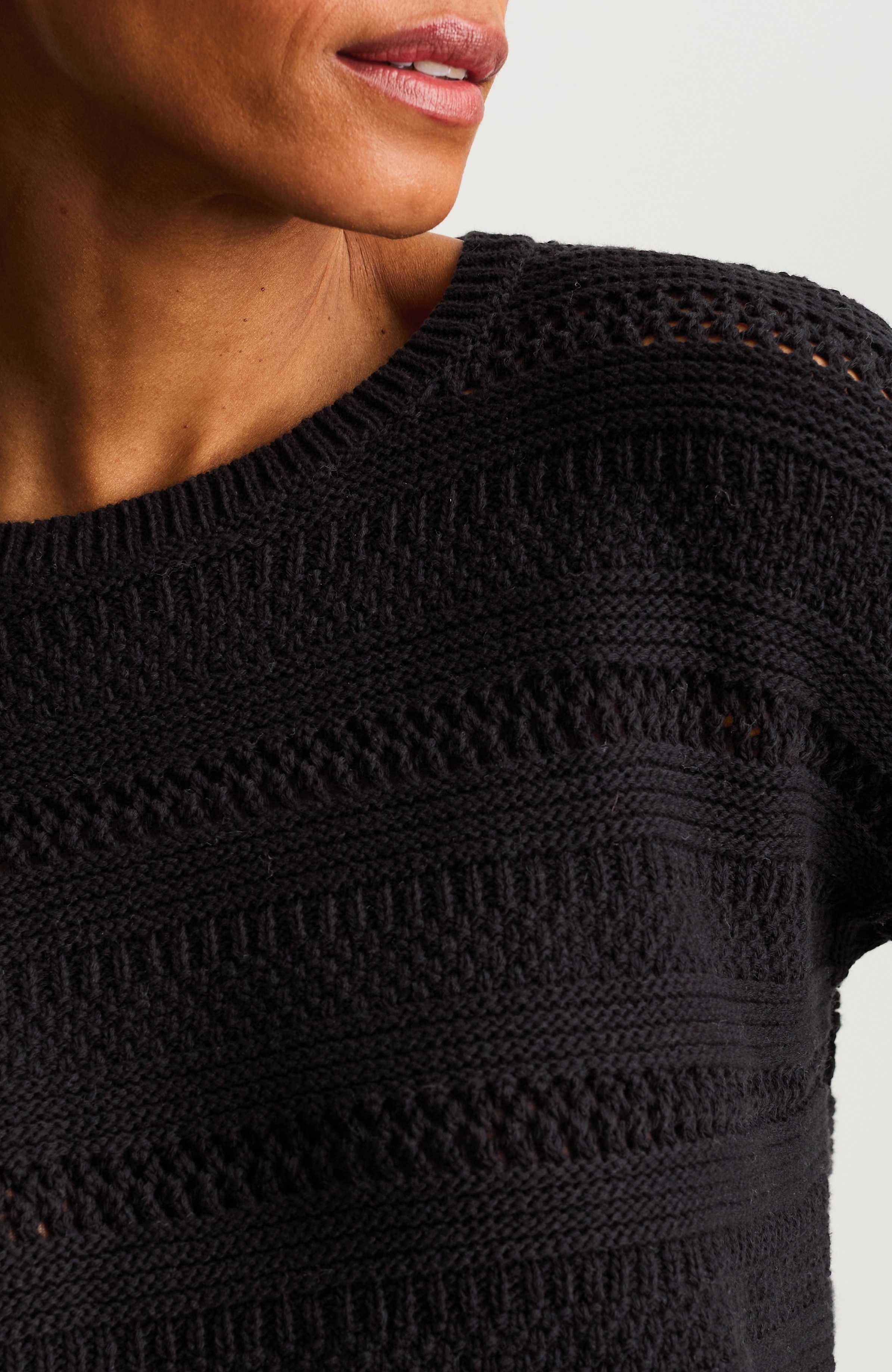open-texture pullover sweater