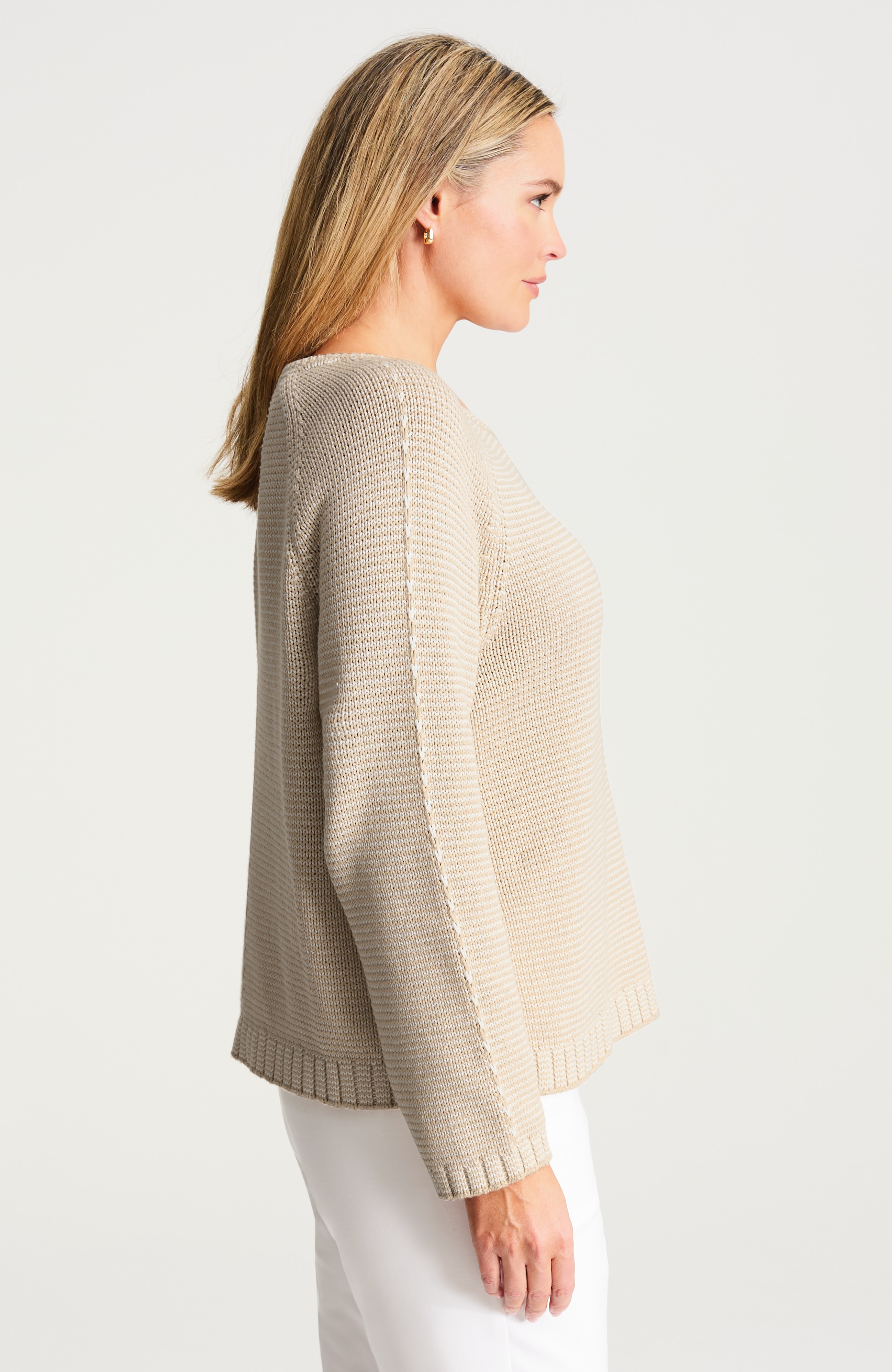 striped textured sweater